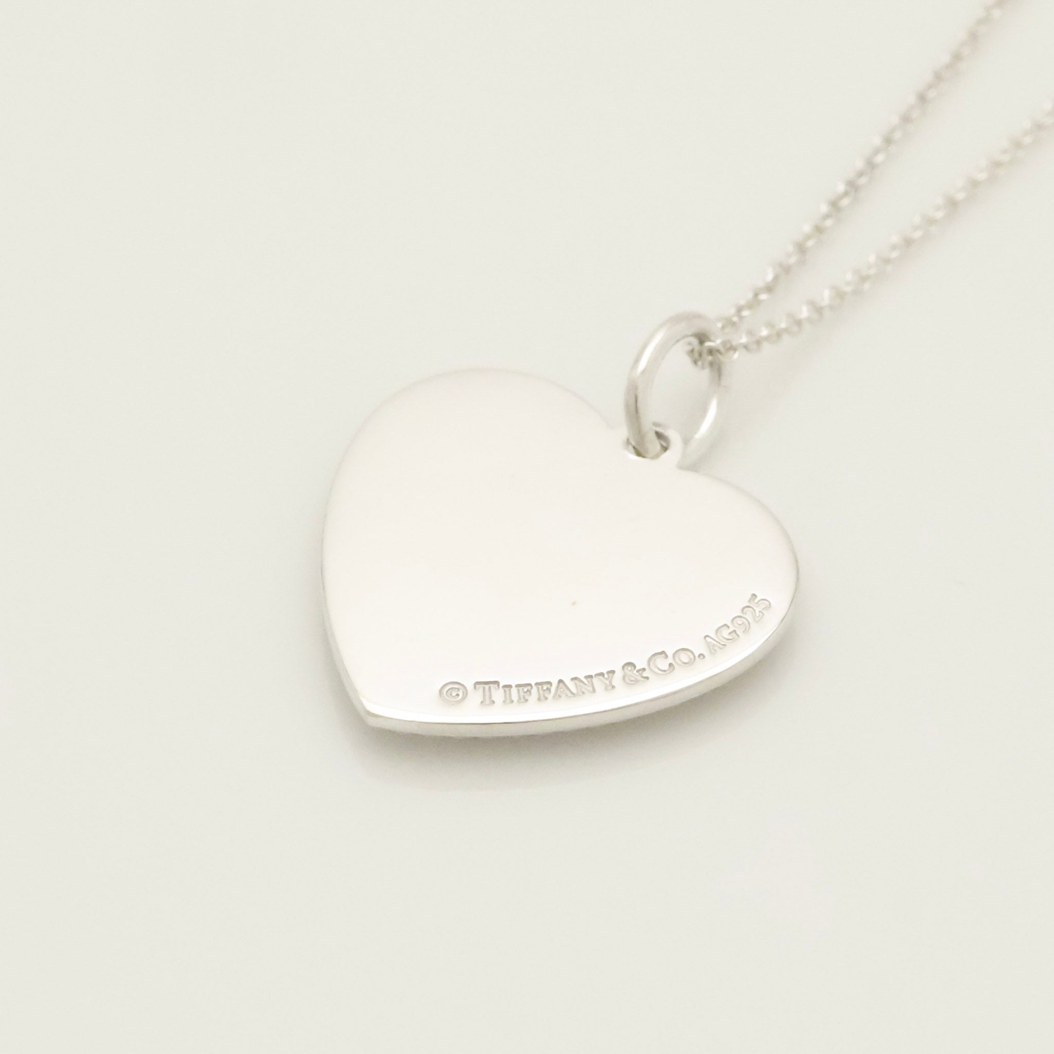  Tiffany & Co. MOM Beaded Edge Heart Necklace Sterling Silver 925