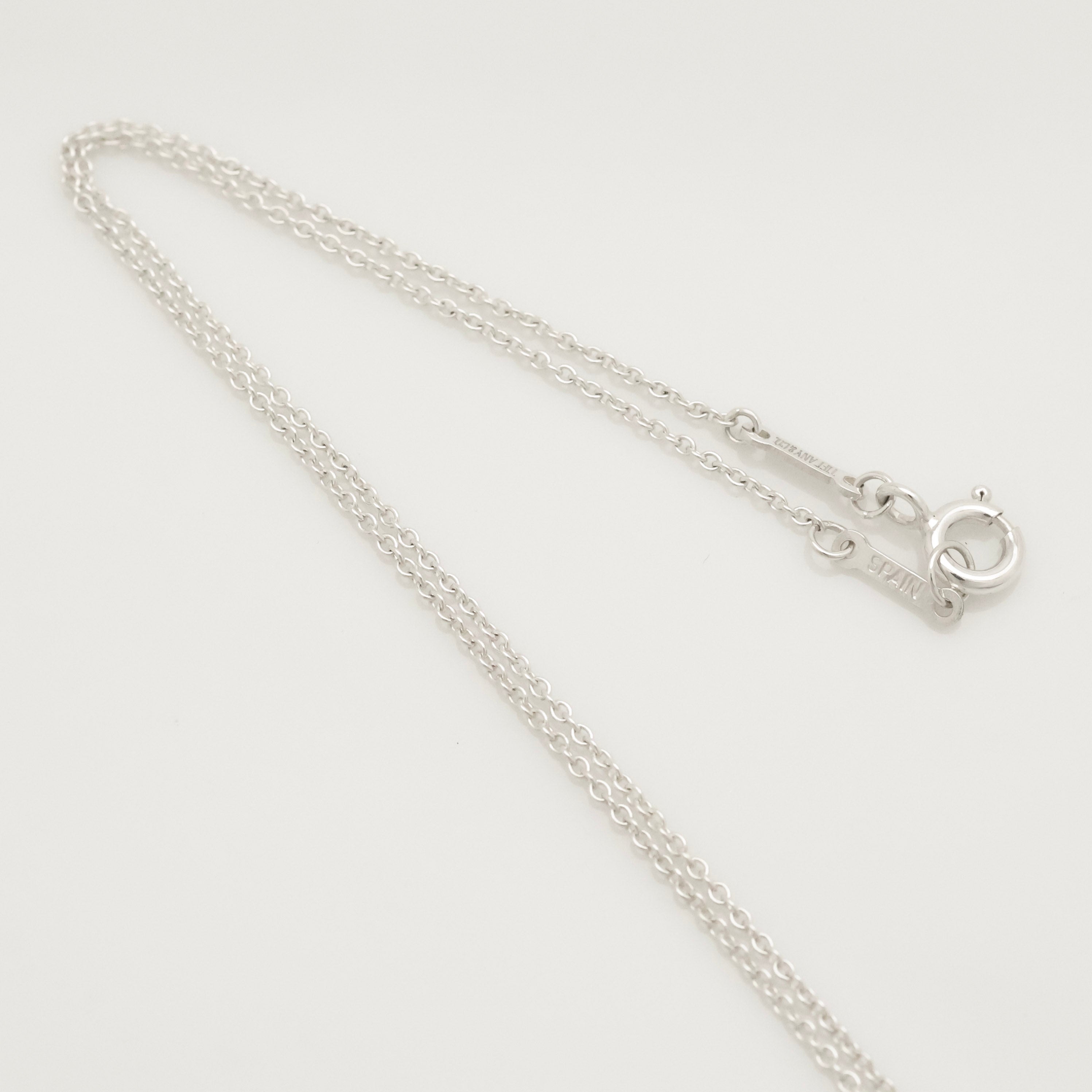 Tiffany & Co. Peretti Curved Full Heart Necklace Sterling Silver 925