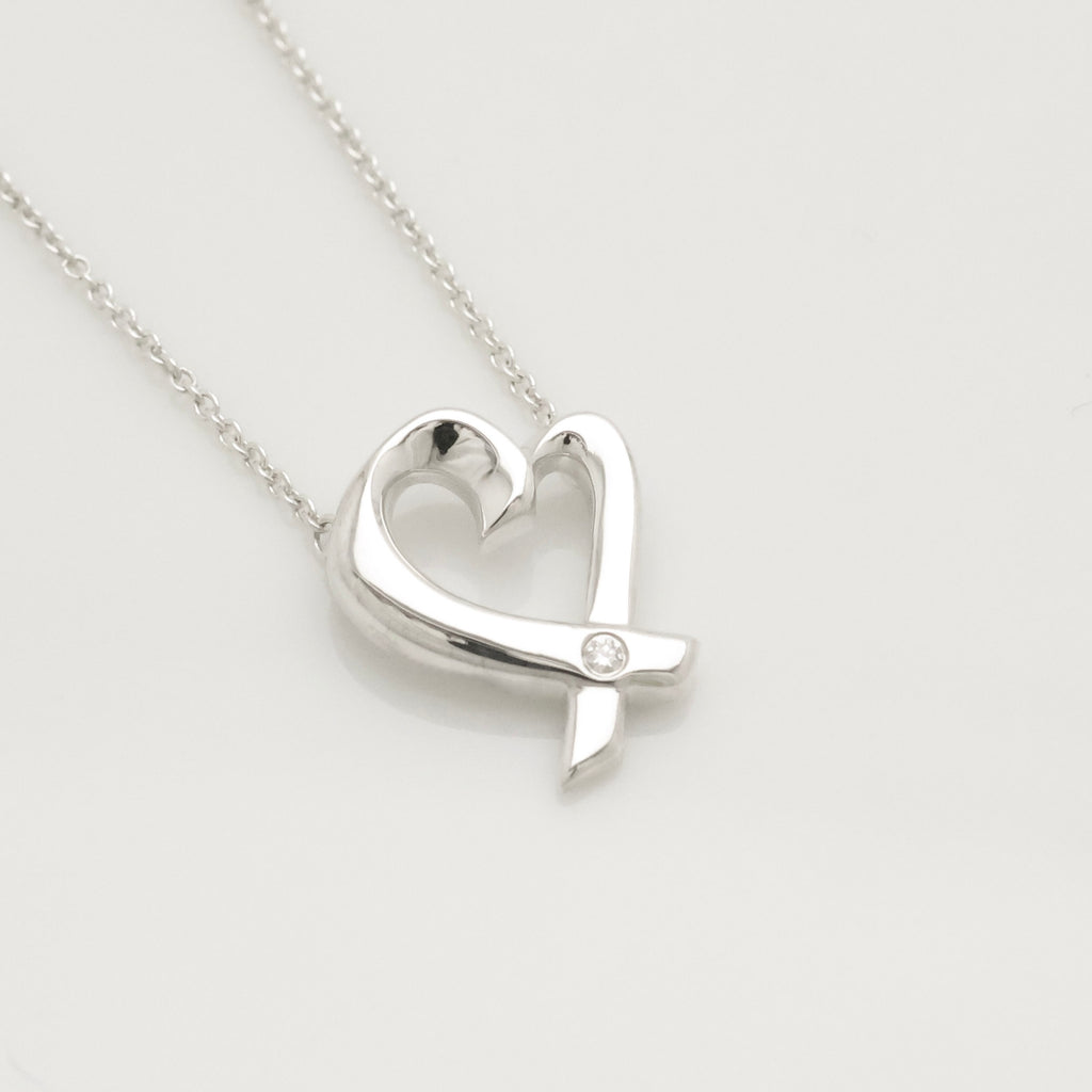 TIFFANY&Co. ラビング ハート 1P ダイヤモンド パロマピカソ ネックレス AG925