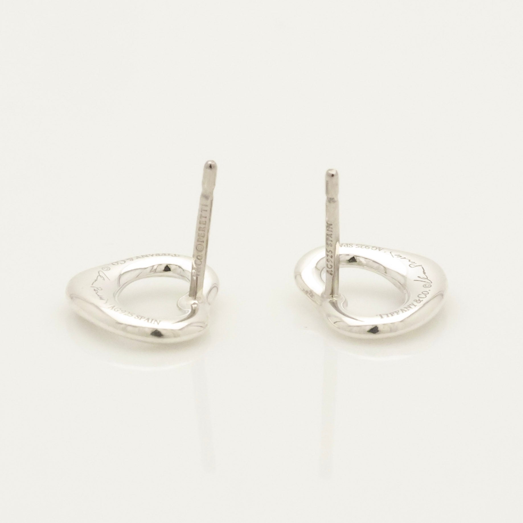 TIFFANY&Co.  オープンハート エルサペレッティ スタッド ピアス AG925
