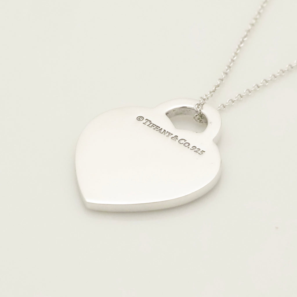 Tiffany & Co. Notes New York Heart Tag Pendant Necklace Sterling Silver 925