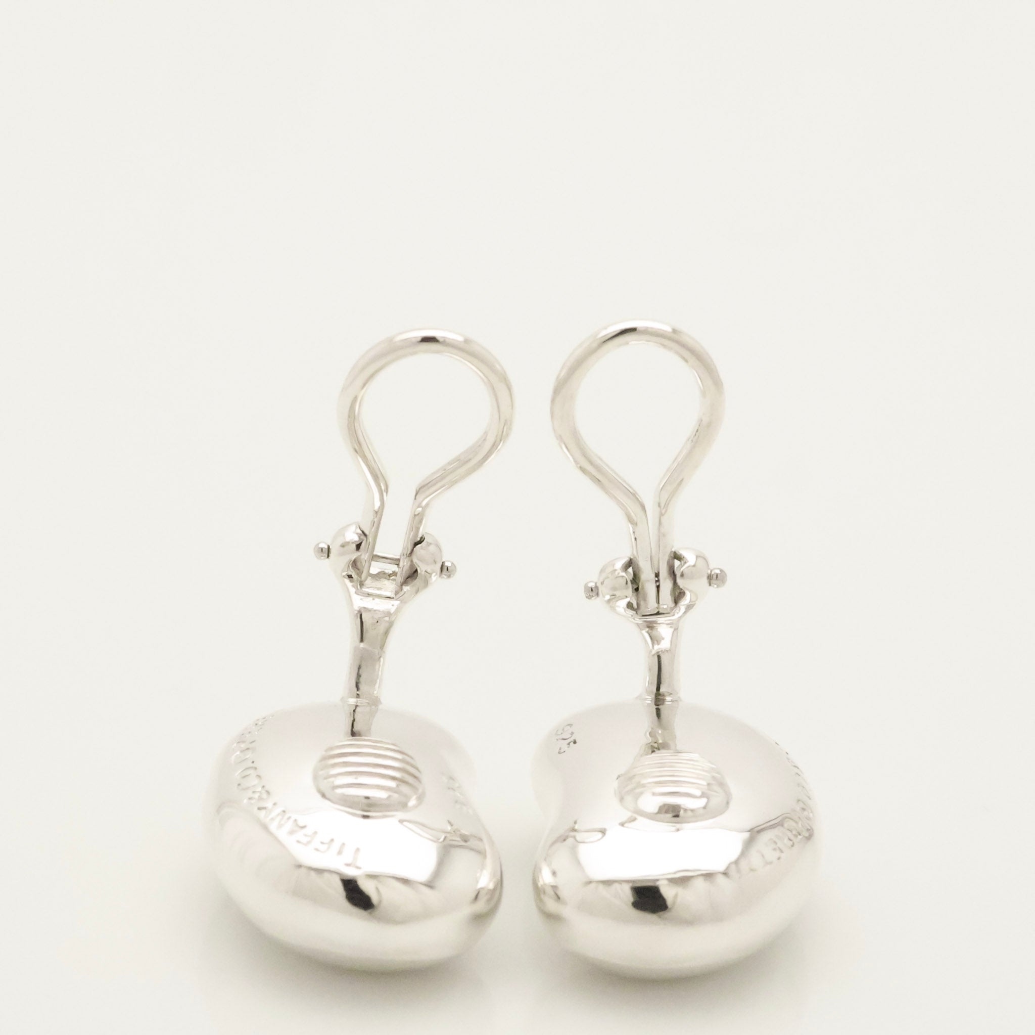 Tiffany & Co. Large Peretti 20mm Bean Clip-On Earrings Sterling Silver 925