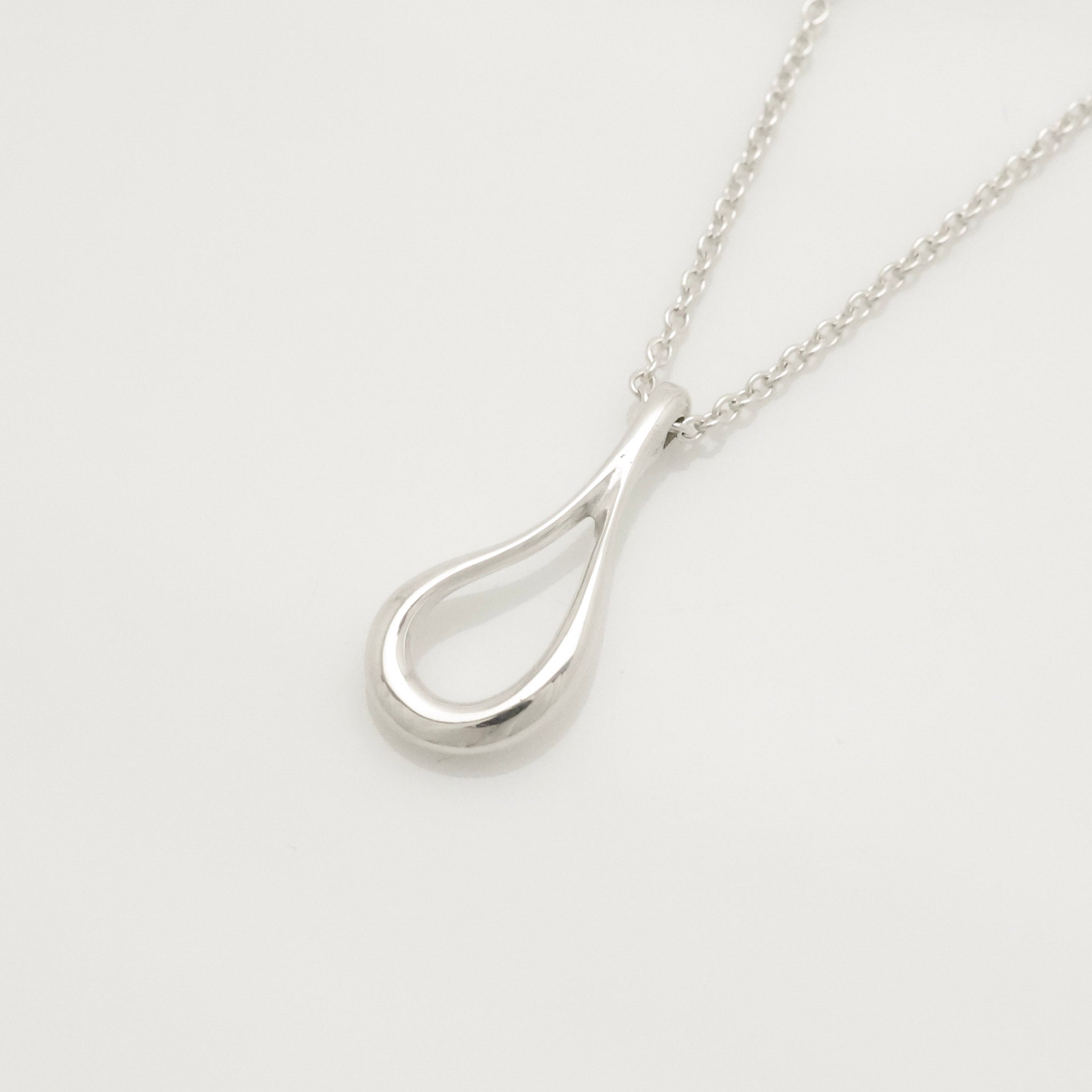  Tiffany & Co. Open Teardrop Necklace Pendant Sterling Silver 925 