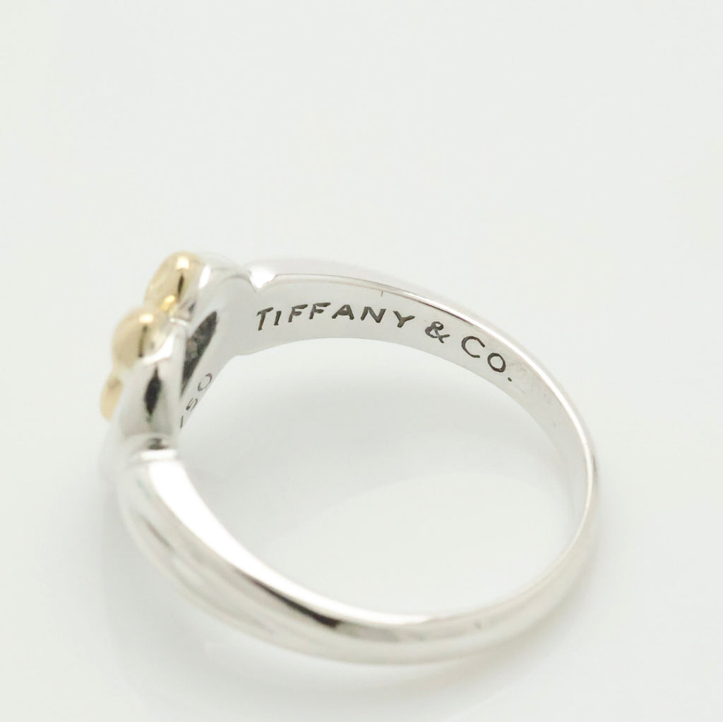 Tiffany & Co. Ribbon Bow Heart Ring  Gold &  Sterling Silver 925