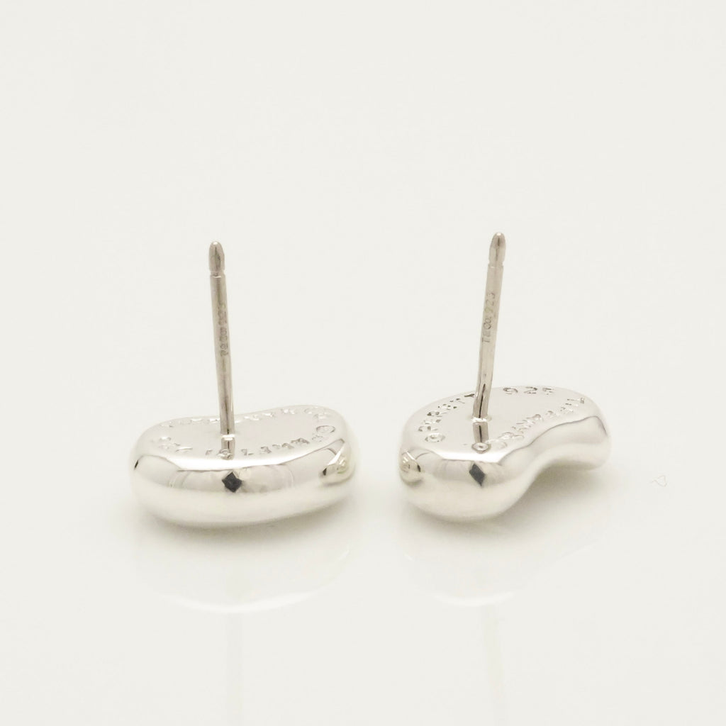 Tiffany & Co. Elsa Peretti Bean Design Earrings Sterling Silver 925