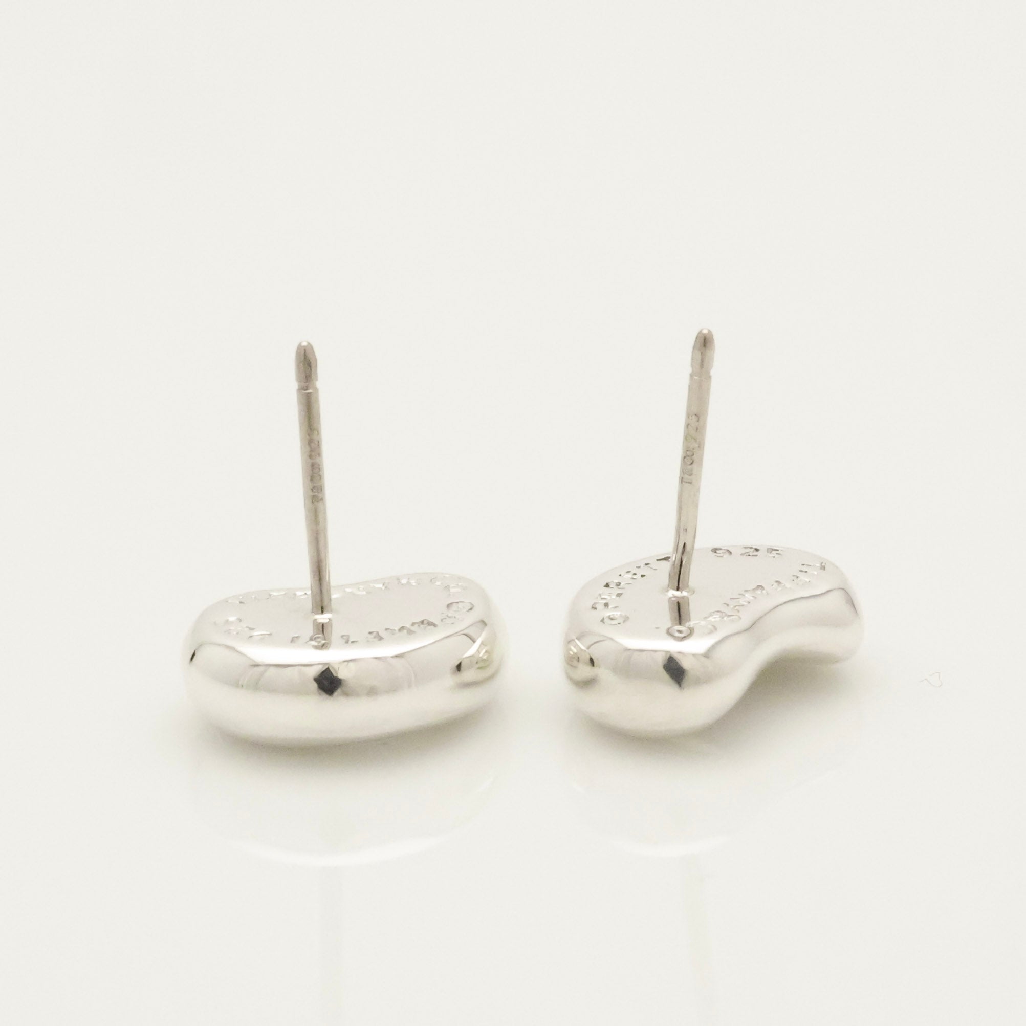 Tiffany & Co. Elsa Peretti Bean Design Earrings Sterling Silver 925