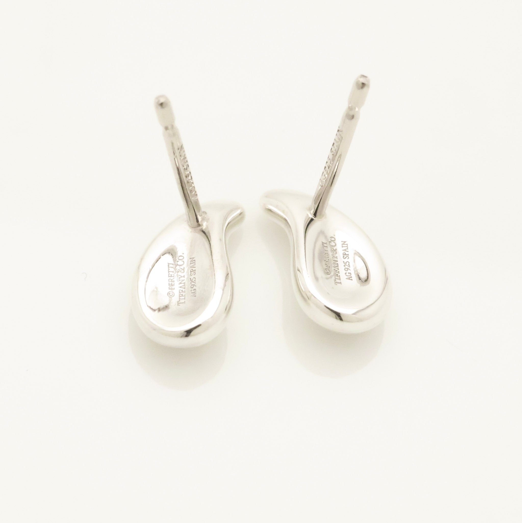 Tiffany & Co. Peretti Teardrop Stud Earrings Sterling Silver 925
