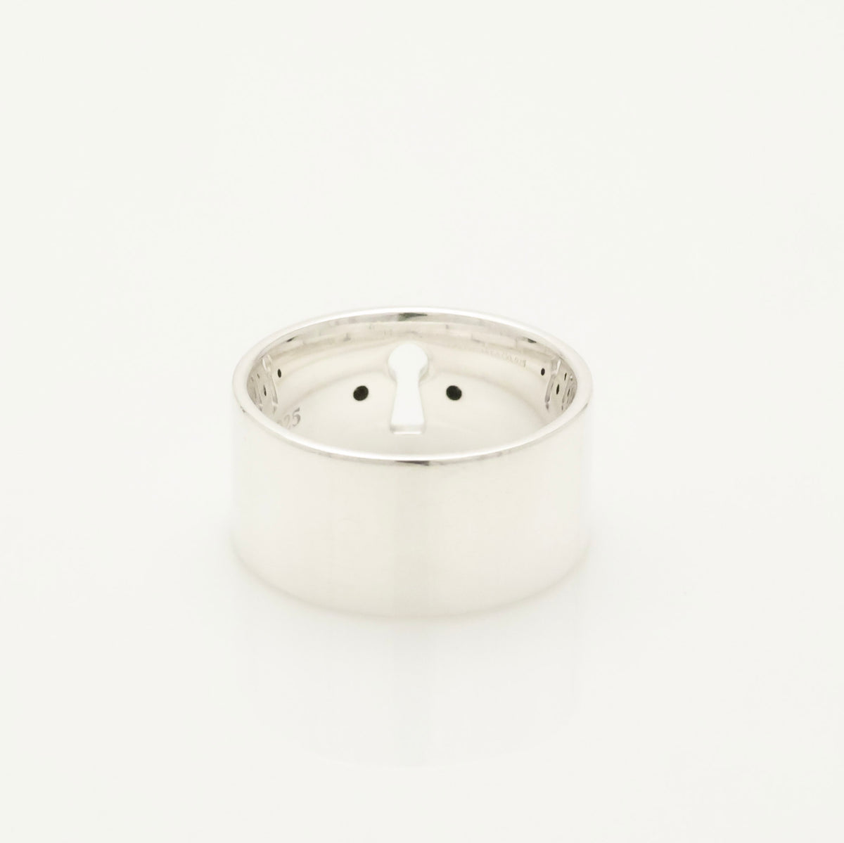 Tiffany & Co. 2P Diamond Keyhole Lock Ring Sterling Silver 925