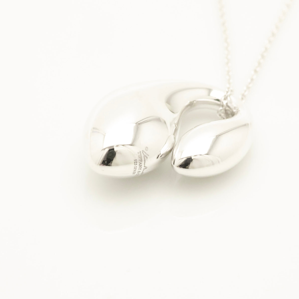 Tiffany & Co. Elsa Peretti Sterling Silver Double Teardrop Pendant Necklace Sterling Silver 925