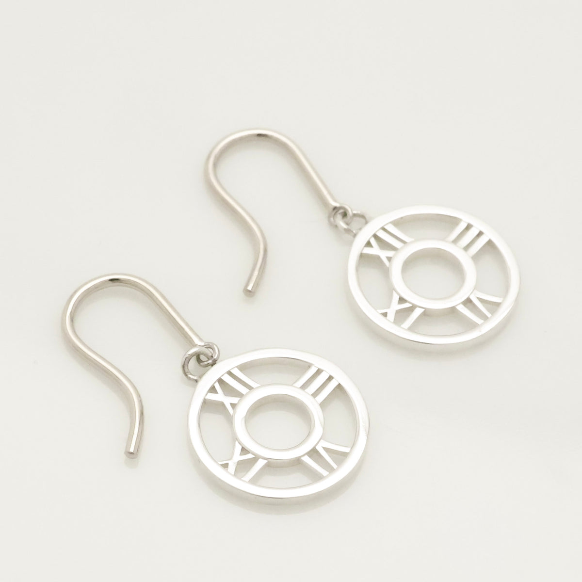 Tiffany & Co. Atlas Open Circle Dangle Hook Earrings Sterling Silver 925