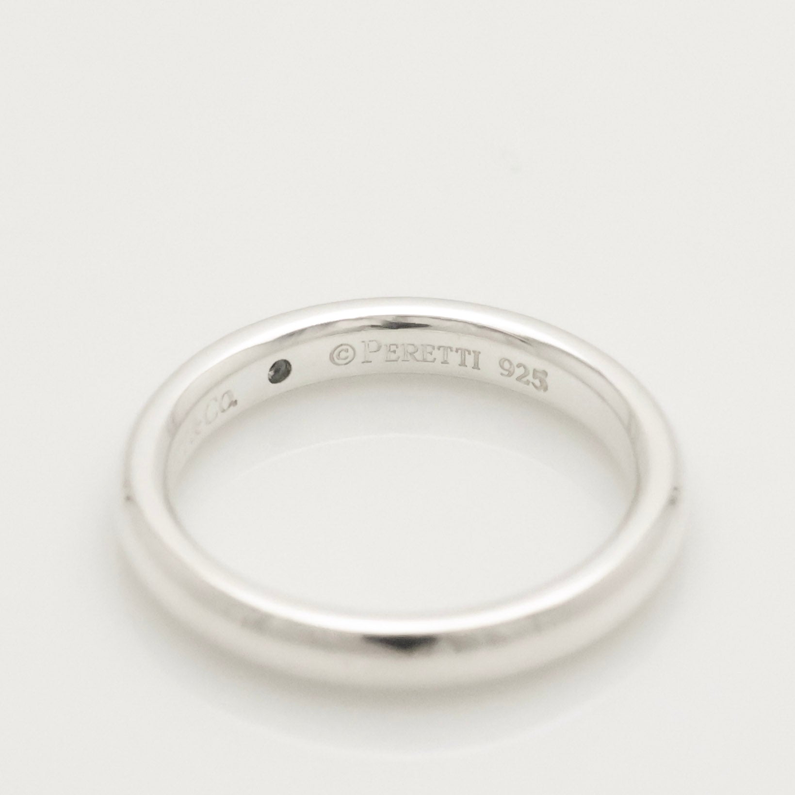 Tiffany & Co. Sapphire Stacking Band Ring Size 4.25-4.5 Sterling Silver 925