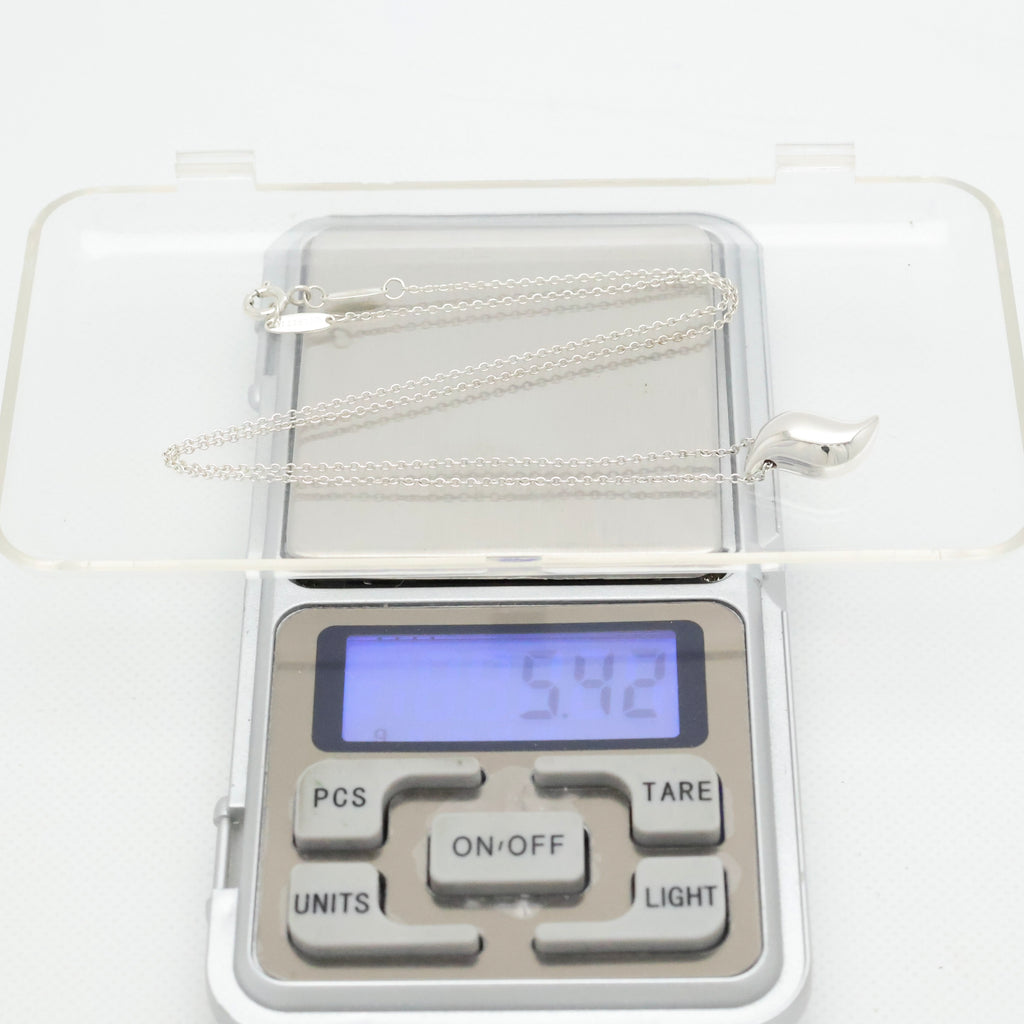 Tiffany & Co. Elsa Peretti Feather Pendant Necklace Sterling Silver 925