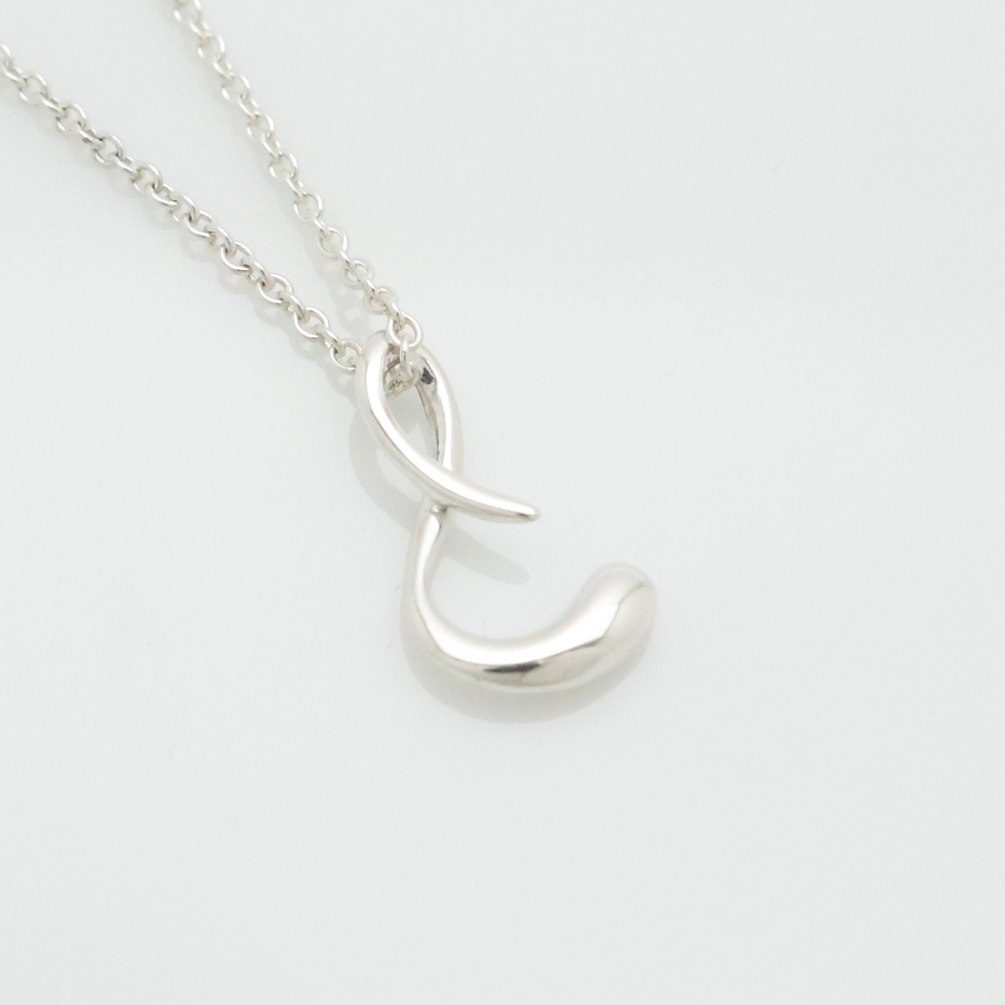 Tiffany & Co. Initial Letter "S" Pendant Necklace Sterling Silver 925