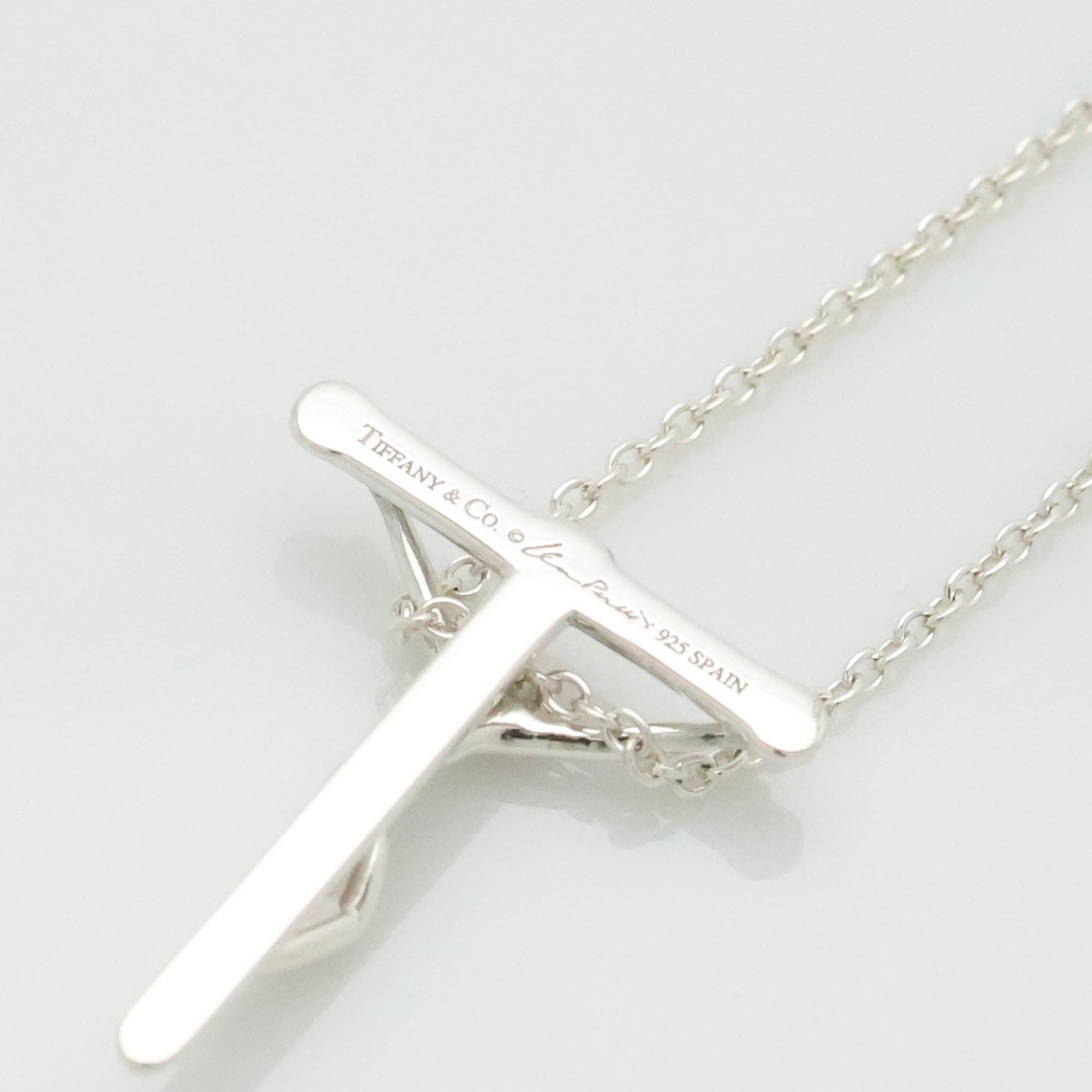 Tiffany & Co. Crucifix Cross Necklace Pendant Sterling Silver 925