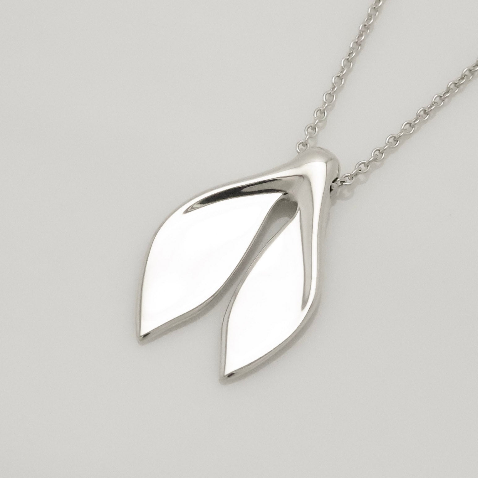 Tiffany & Co. Whale Tail Pendant Necklace Sterling Silver 925 