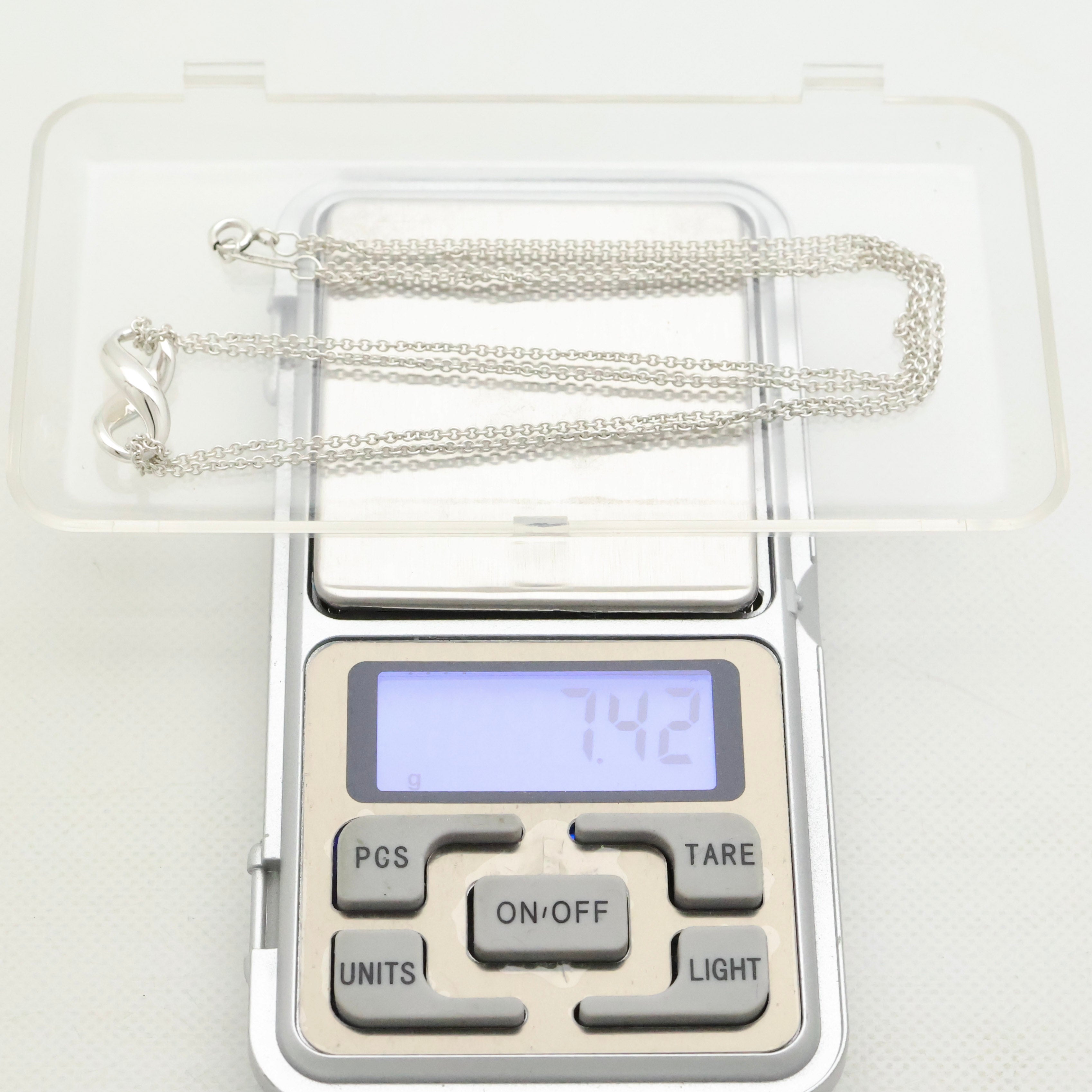 Tiffany & Co. Infinity Double Chain Necklace Sterling Silver 925