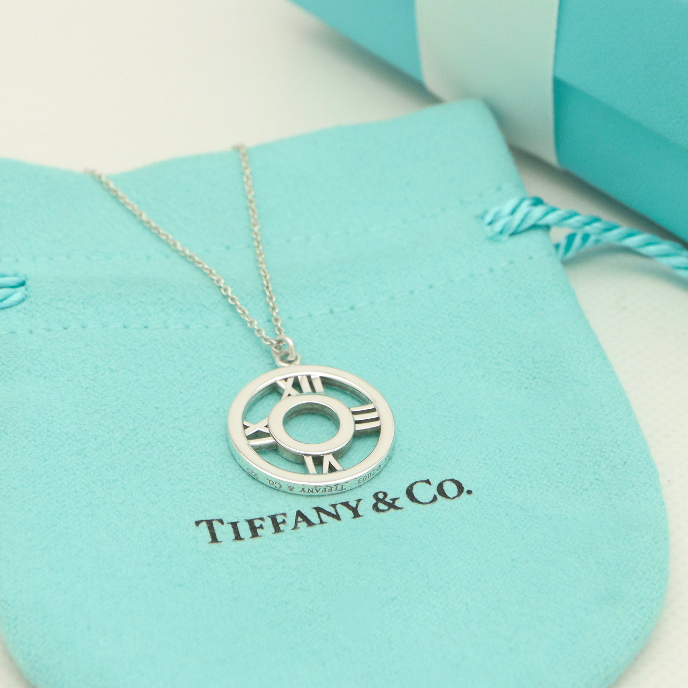  Tiffany & Co. Atlas Open Circle Necklace Sterling Silver 925