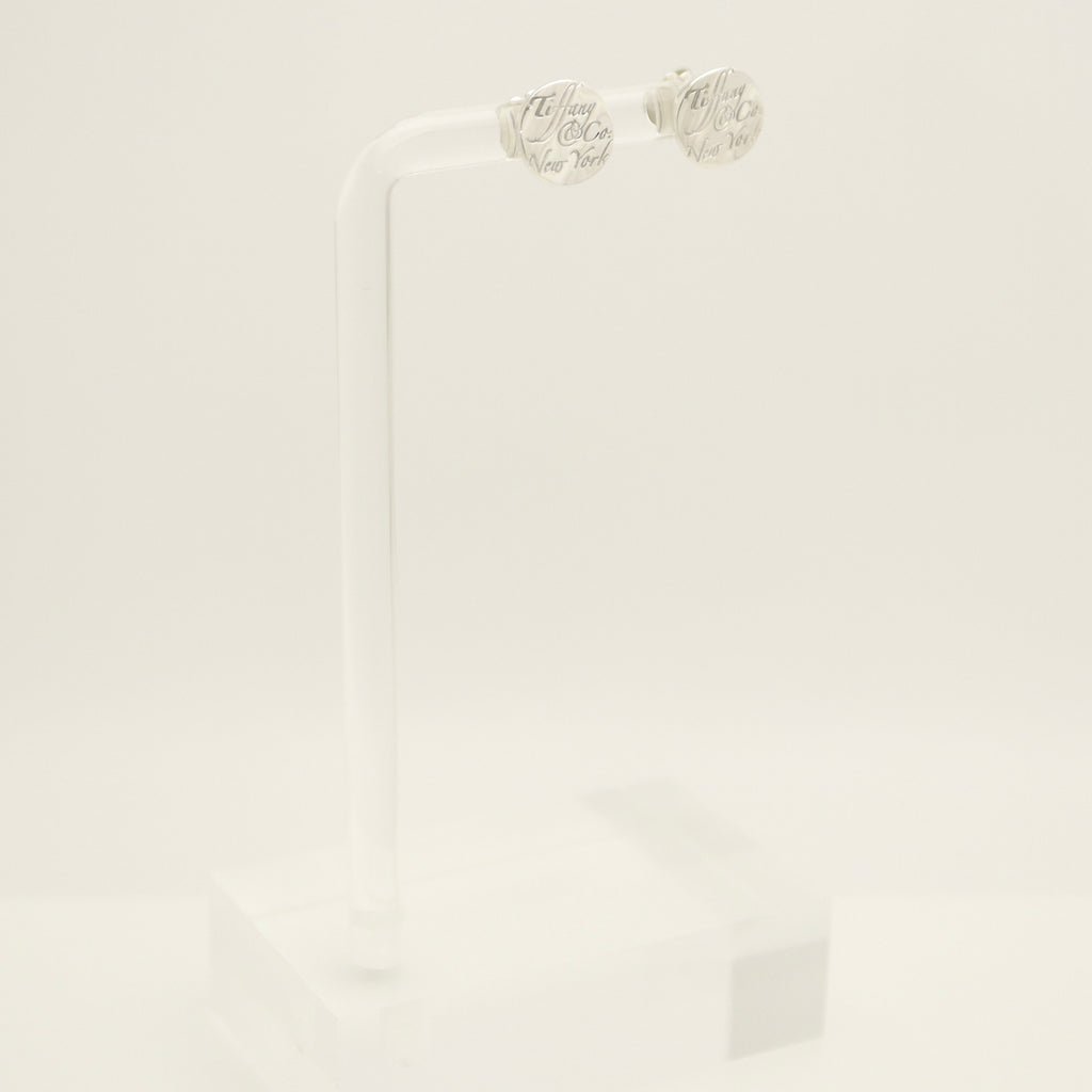 Tiffany & Co. Notes New York Wavy Circle Round Earrings Sterling Silver 925