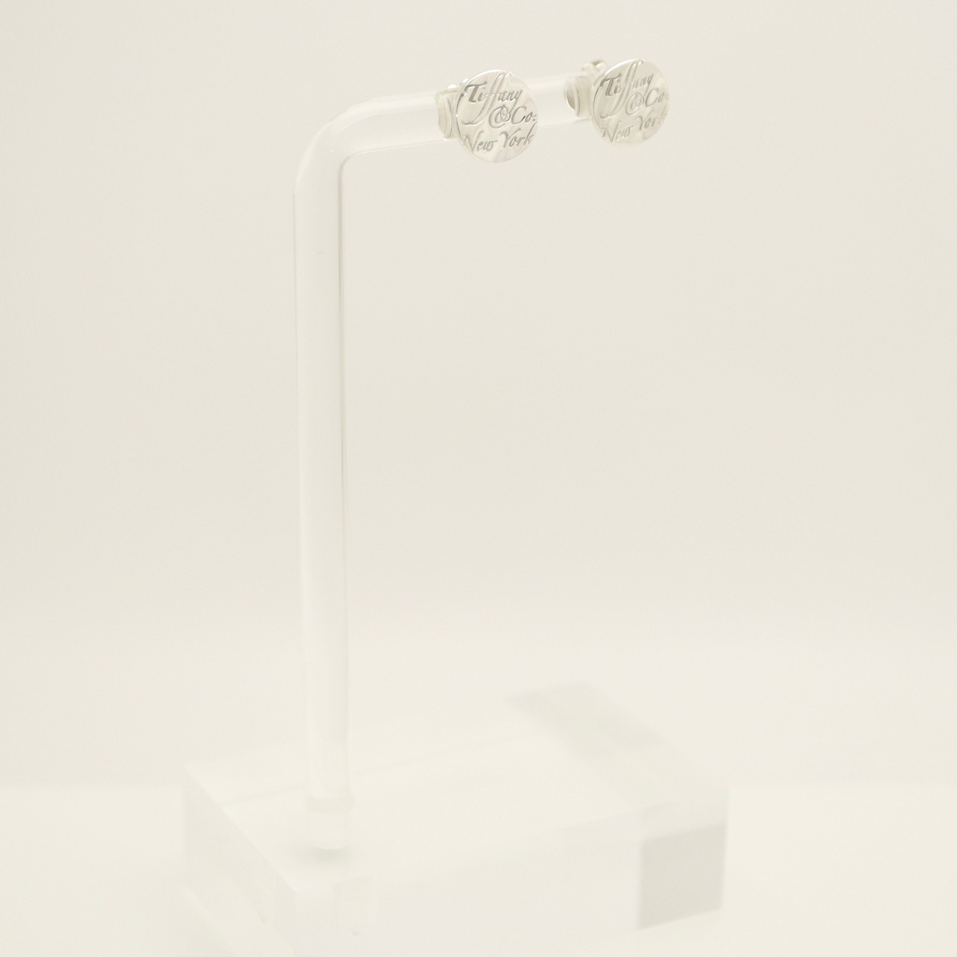 Tiffany & Co. Notes New York Wavy Circle Round Earrings Sterling Silver 925
