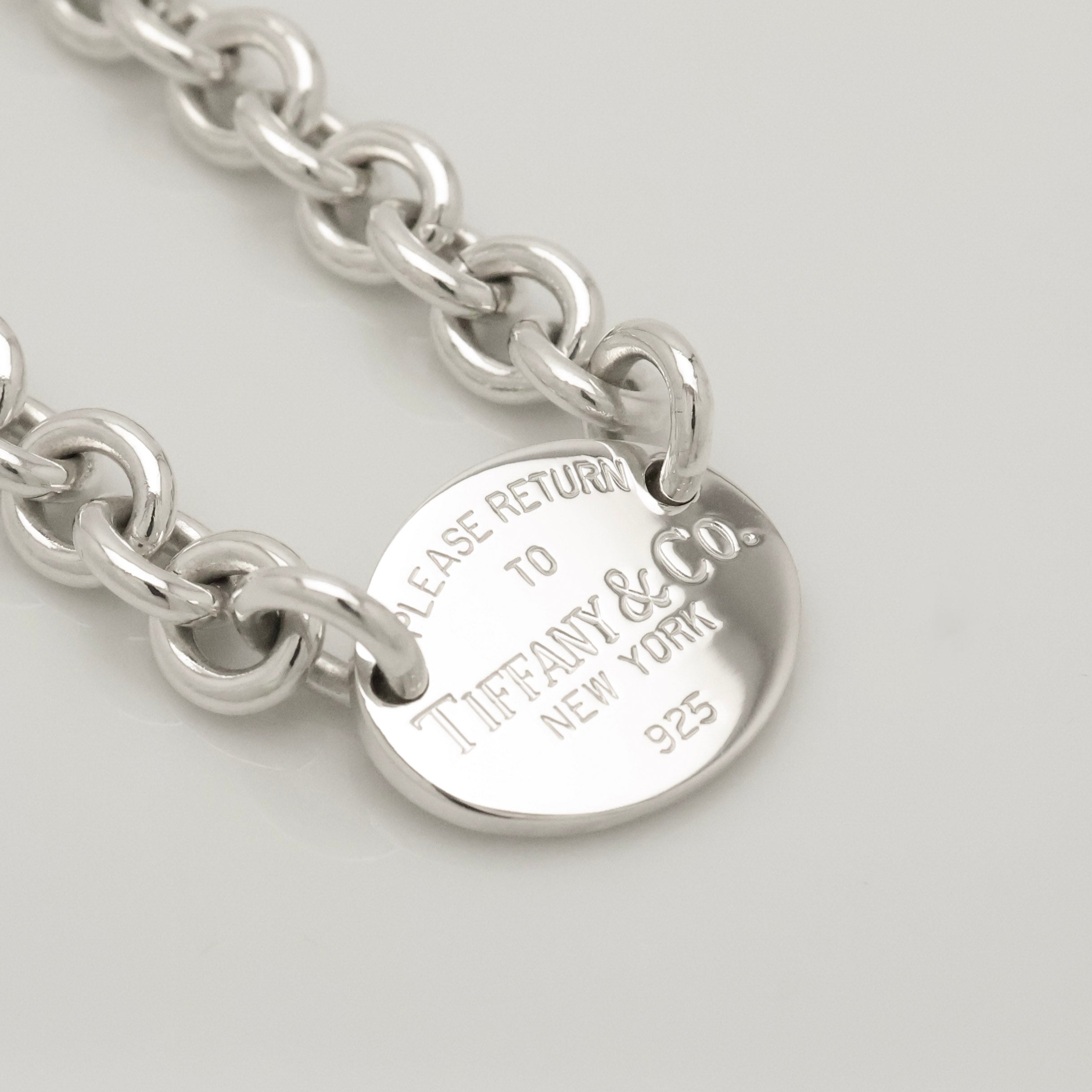 TIFFANY&Co. リターントゥ ティファニー オーバル タグ チャーム チェーン ブレスレット AG925