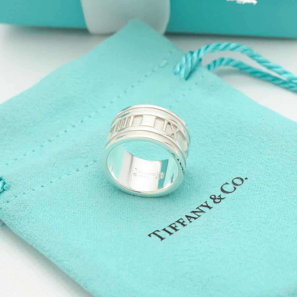 Tiffany & Co. Atlas Wide Ring Size 5 Sterling Silver 925