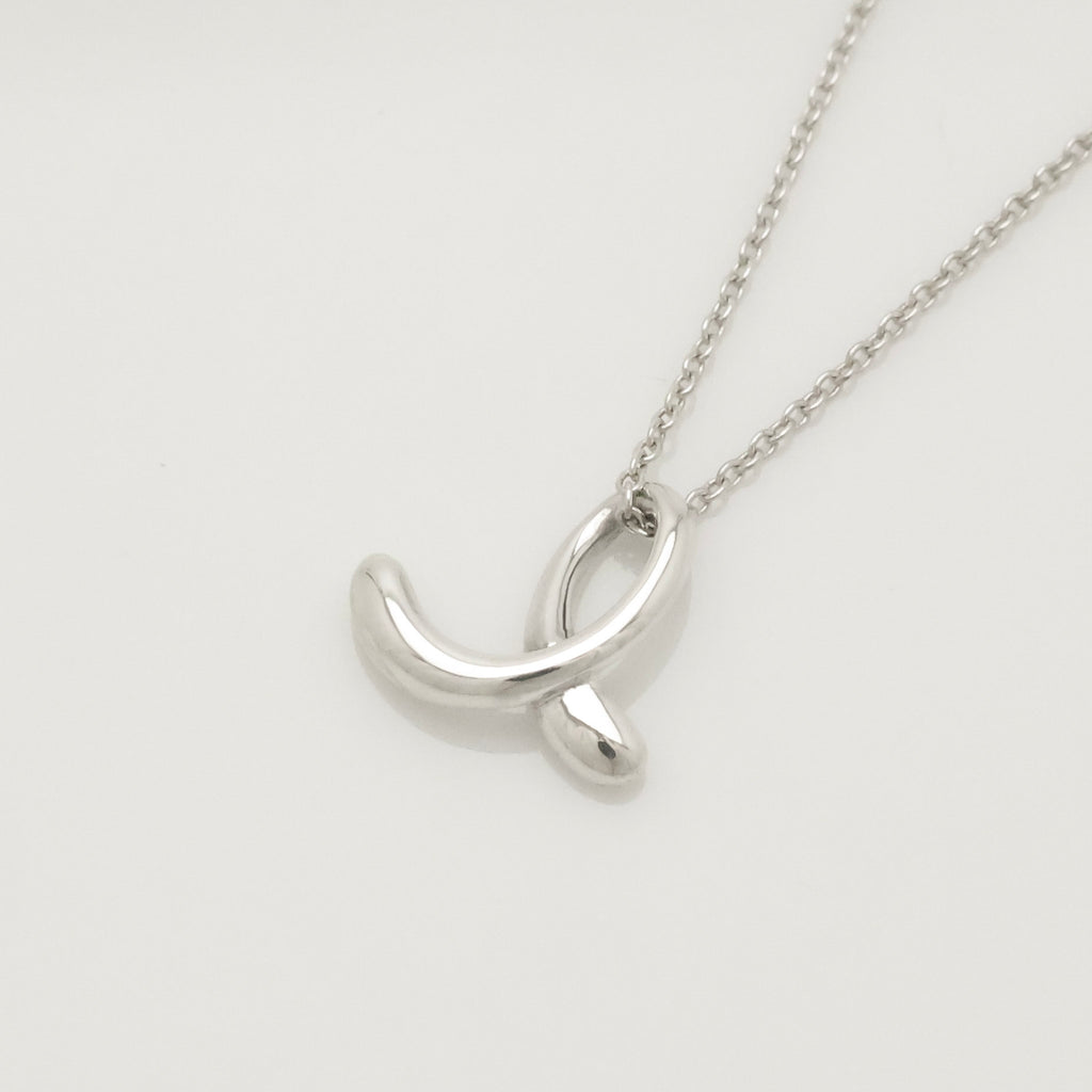 Tiffany & Co. Initial Letter "E" Necklace Pendant Sterling Silver 925