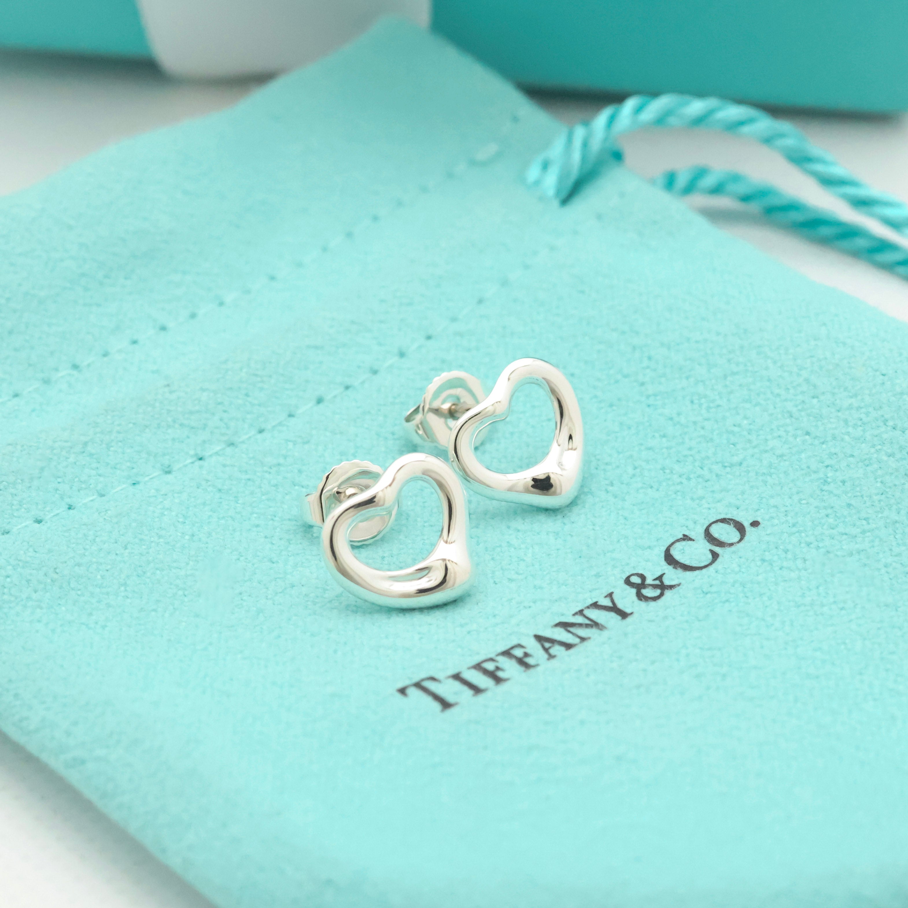 TIFFANY&Co. オープンハート エルサペレッティ スタッド ピアス AG925