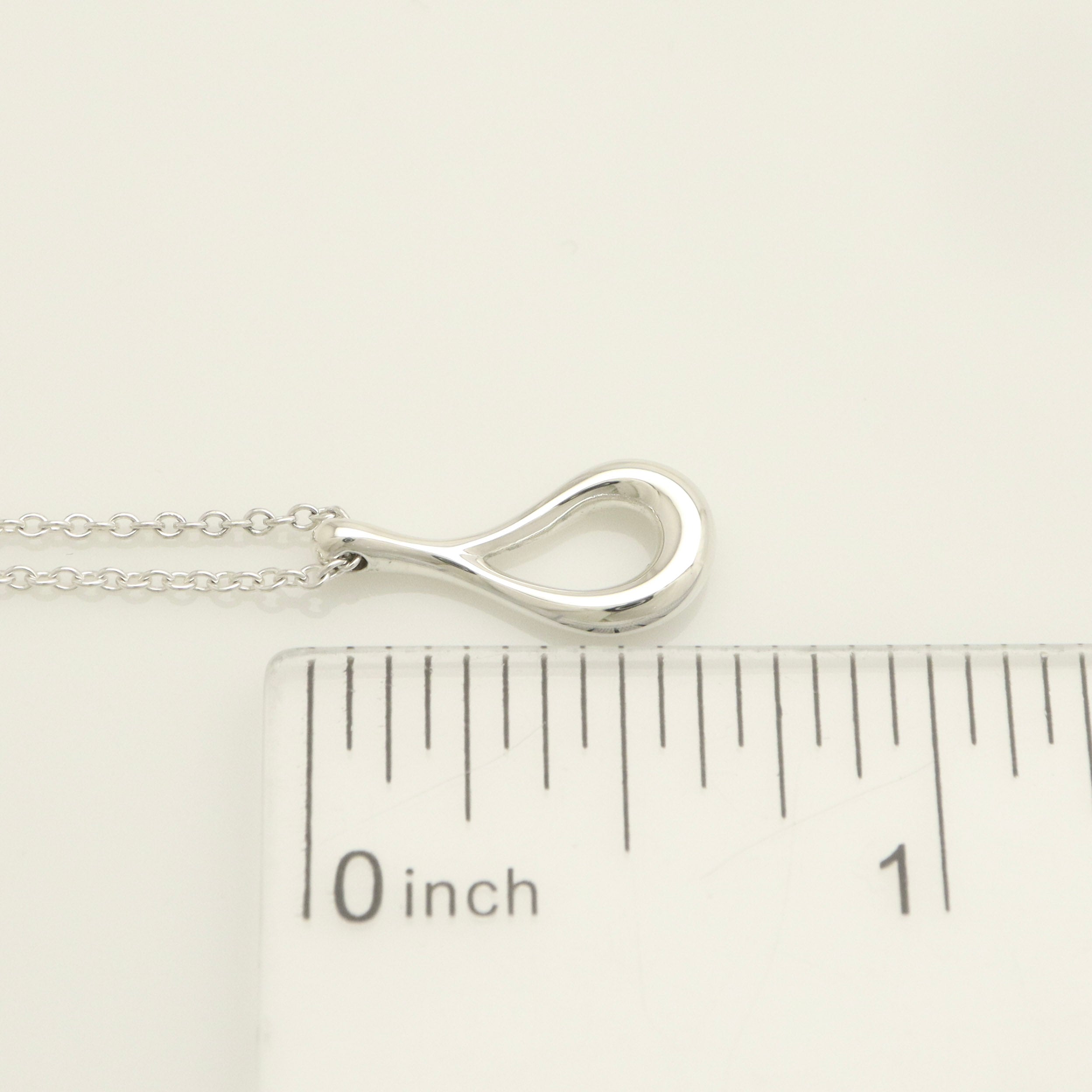  Tiffany & Co. Open Teardrop Necklace Pendant Sterling Silver 925 