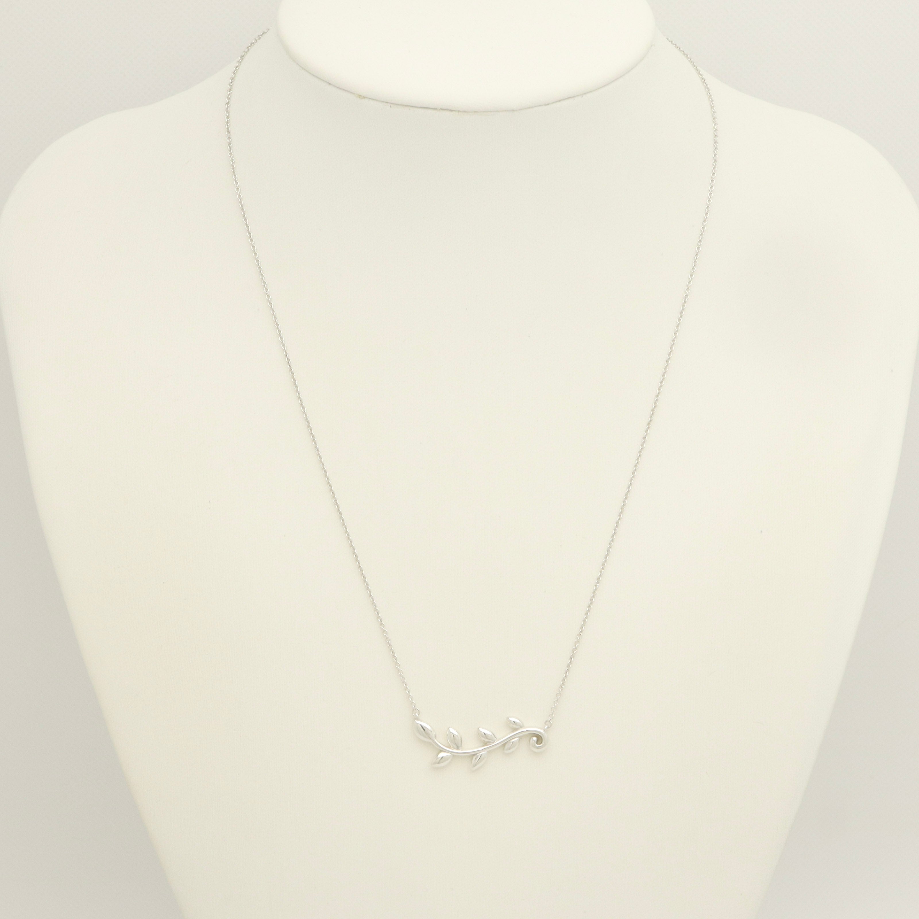 Tiffany & Co. Picasso Olive Leaf Vine Necklace Sterling Silver 925