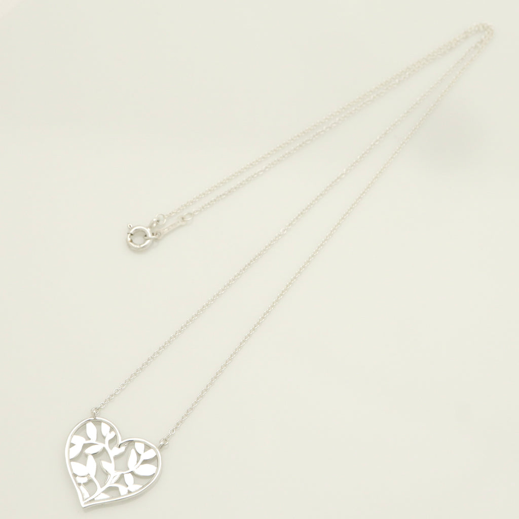 Tiffany & Co. Picasso Olive Leaf Heart Necklace Sterling Silver 925