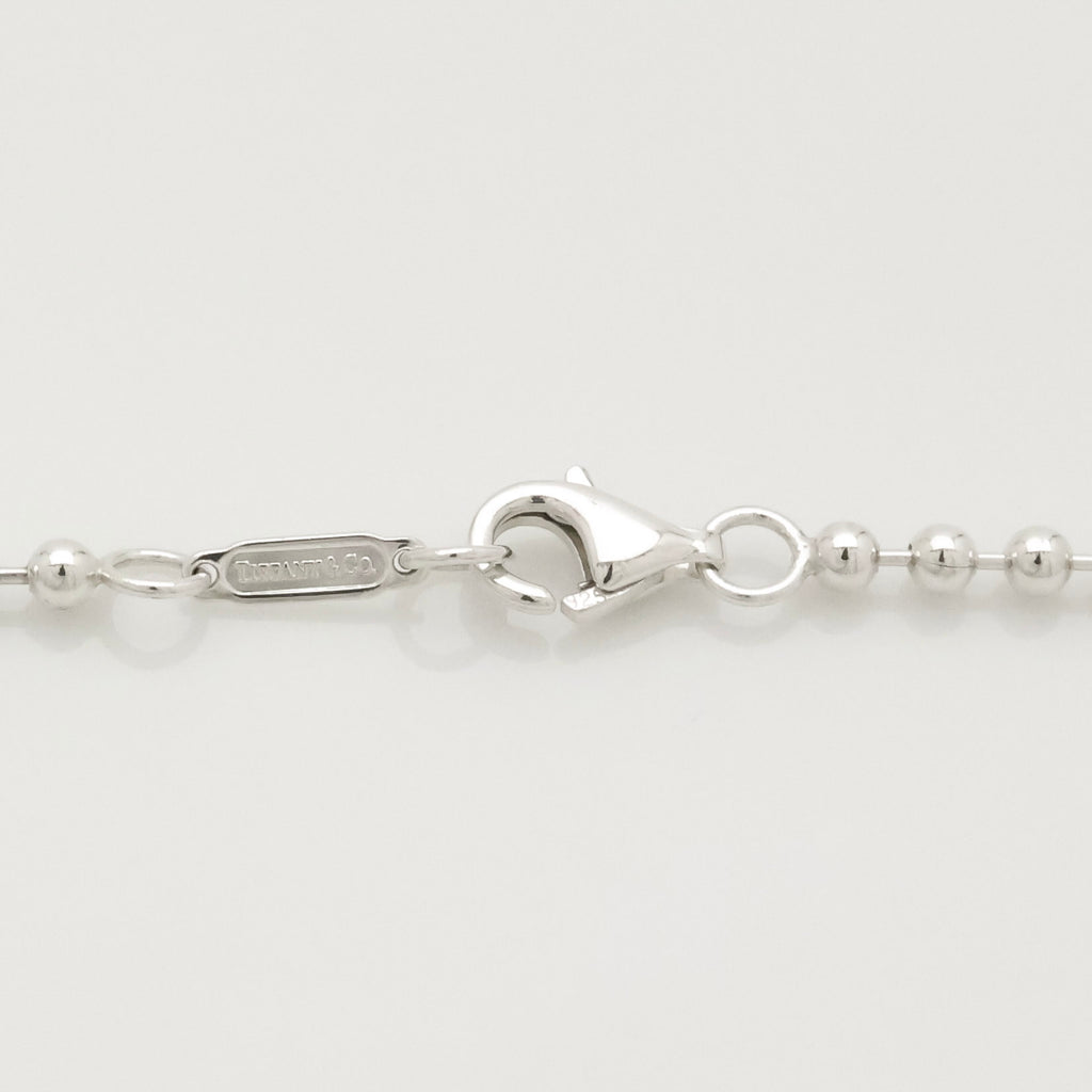 Tiffany & Co. Atlas Dog Tag Plate Ball Chain Necklace Sterling Silver 925