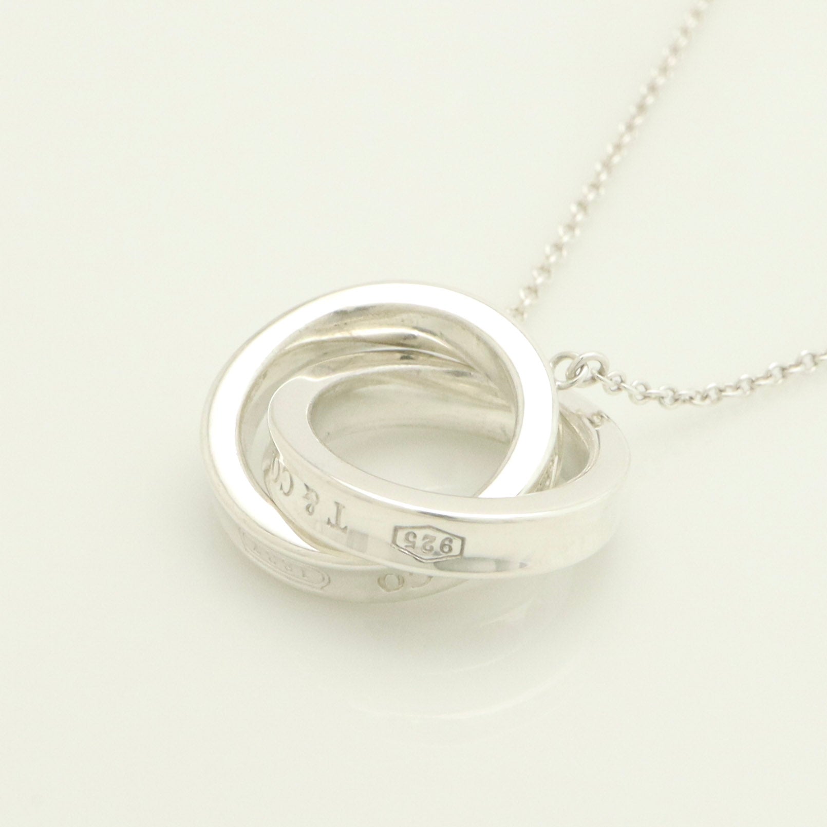 Tiffany & Co. 1837 Interlocking Circles Lariat Necklace Sterling Silver 925