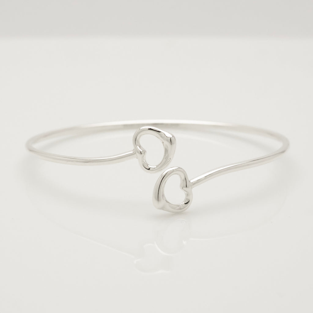 Tiffany & Co. Interlocking Double Loop Bangle Bracelet Sterling Silver 925