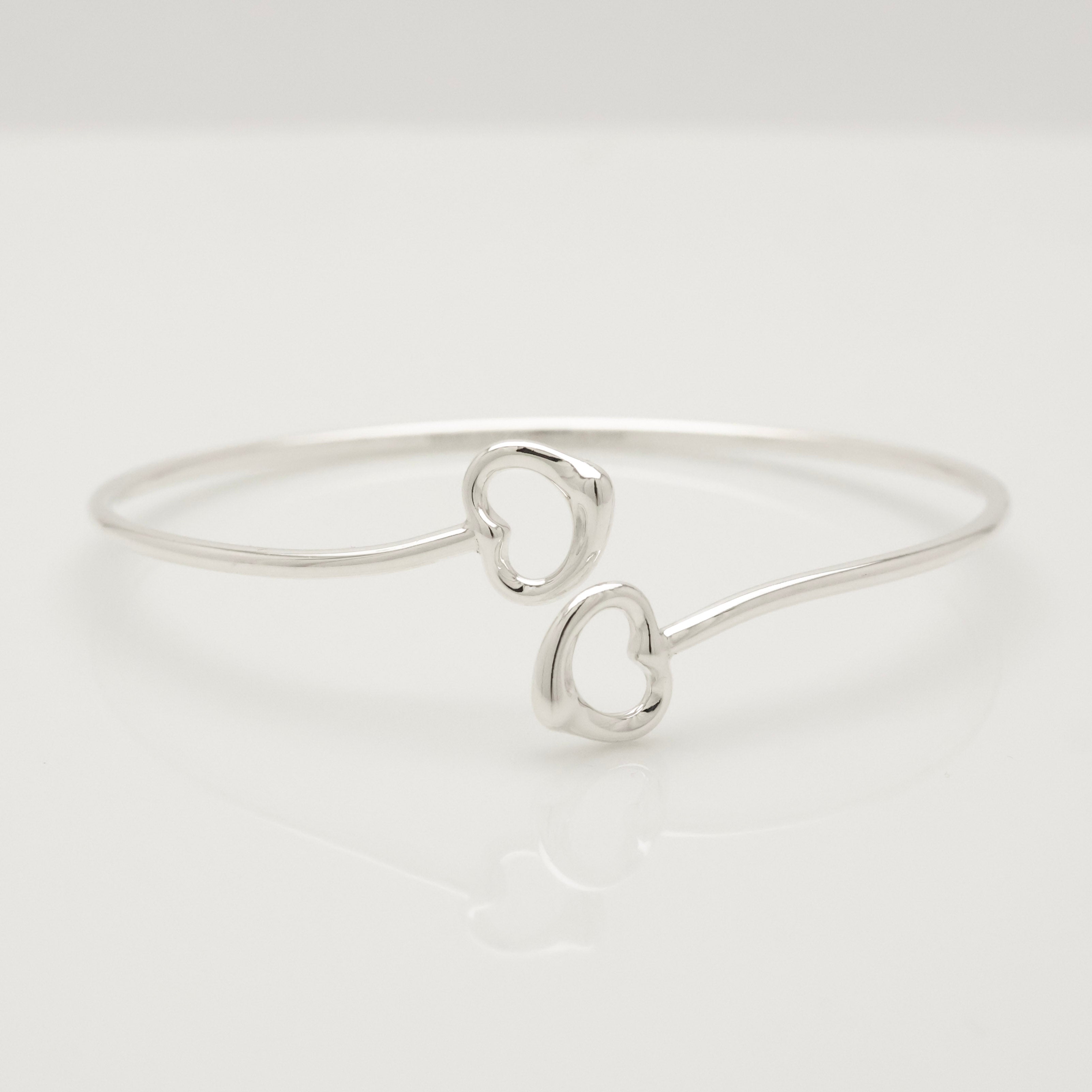 Tiffany & Co. Interlocking Double Loop Bangle Bracelet Sterling Silver 925