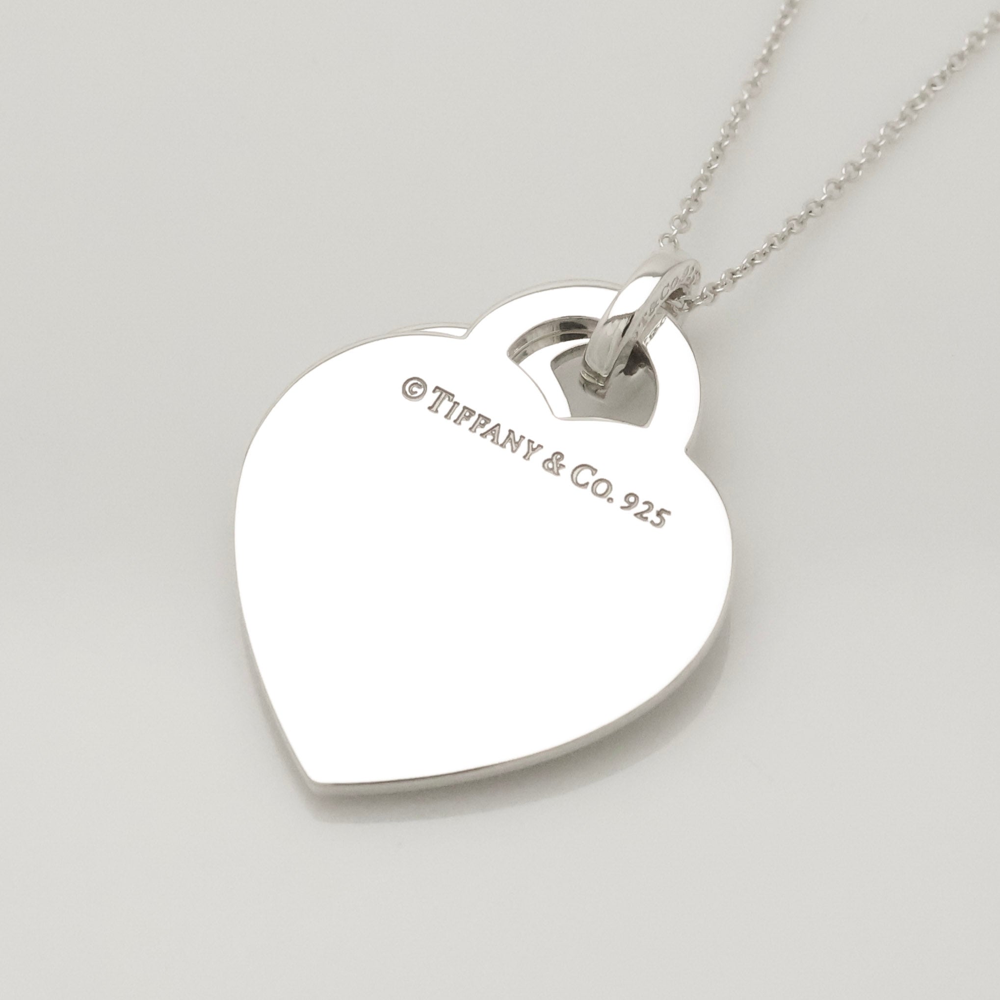 Tiffany & Co. Notes I LOVE YOU Double Heart Tag Necklace Sterling Silver 925