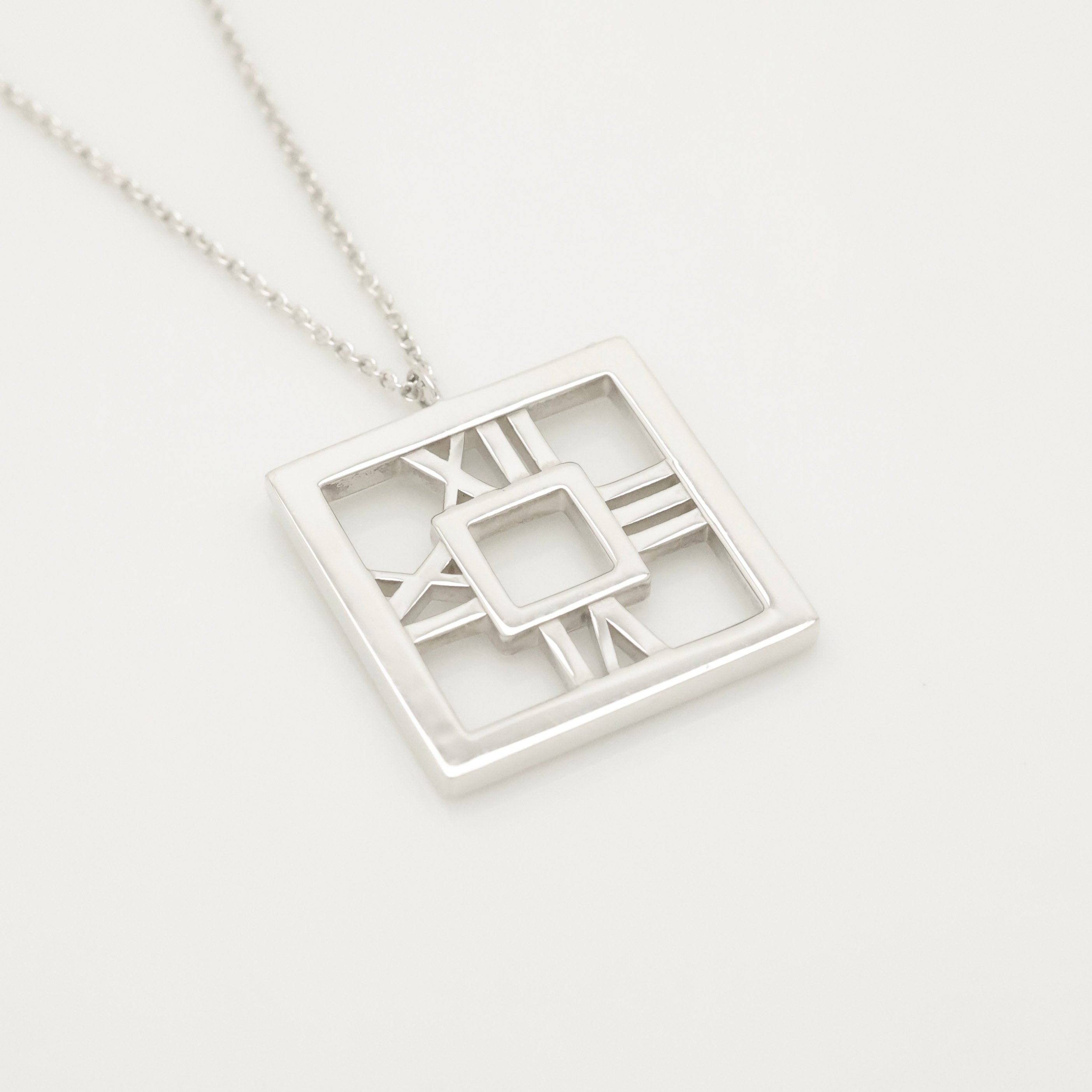 TIFFANY&Co. アトラス オープン スクエア ネックレス AG925