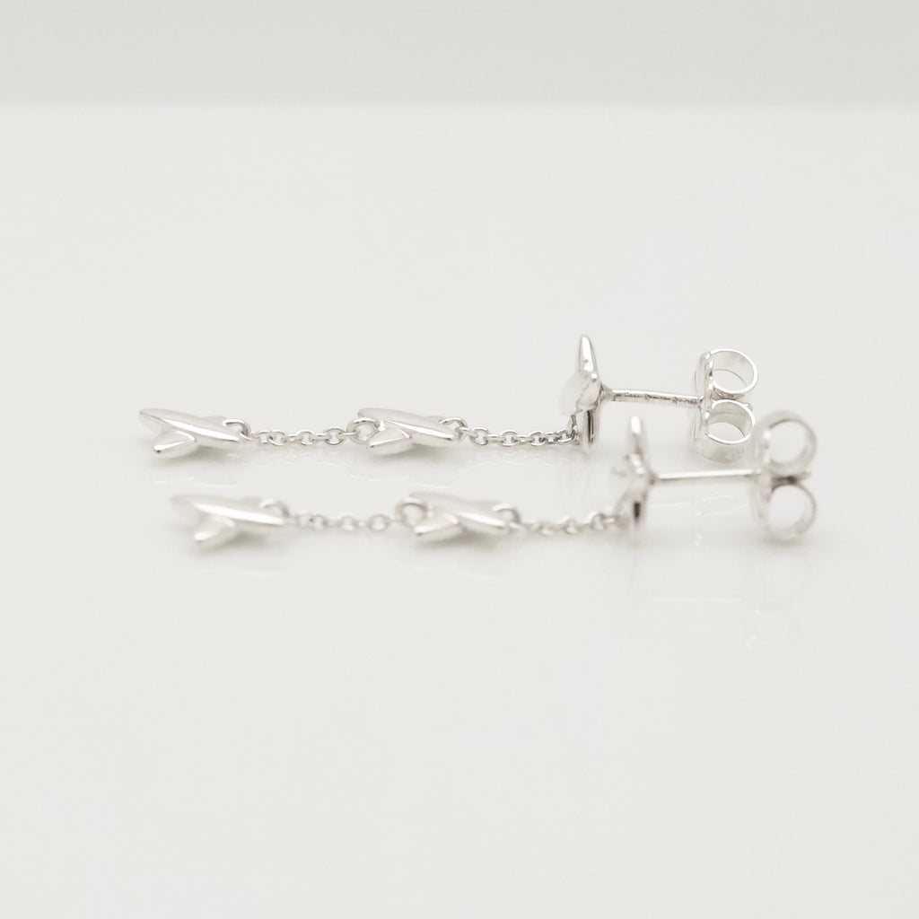 Tiffany & Co Elsa Peretti Open Heart Drop Dangle Earrings Sterling Silver 925