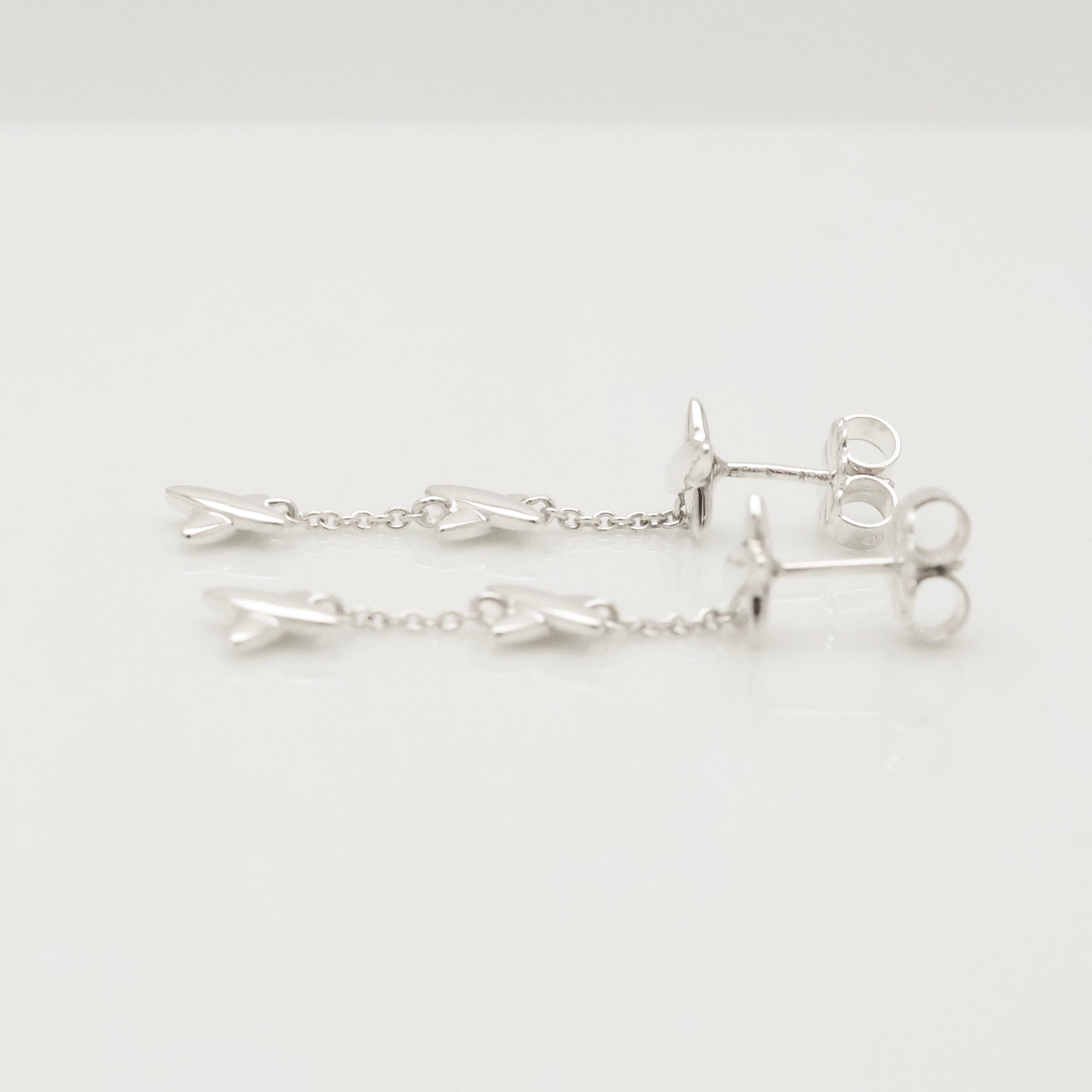 Tiffany & Co Elsa Peretti Open Heart Drop Dangle Earrings Sterling Silver 925