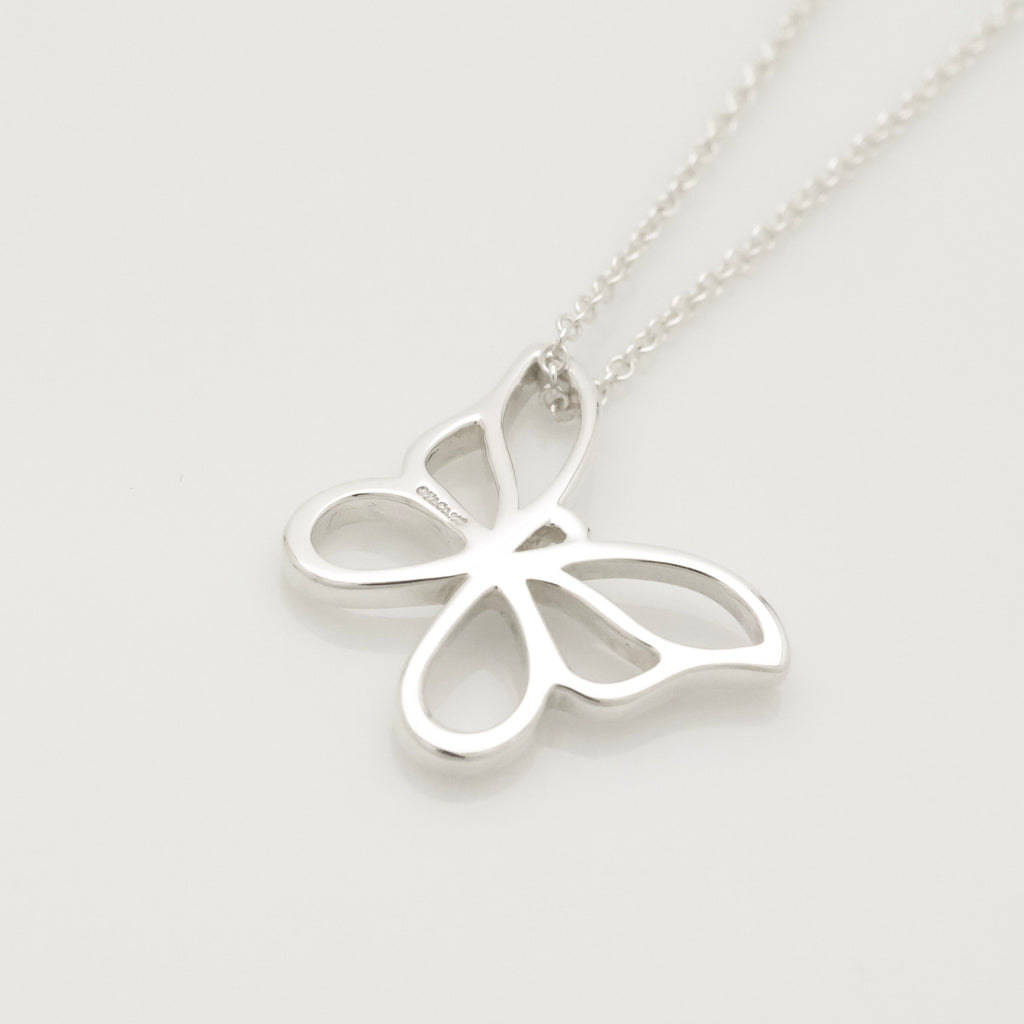 Tiffany & Co. Large Butterfly Necklace Pendant  Sterling Silver 925