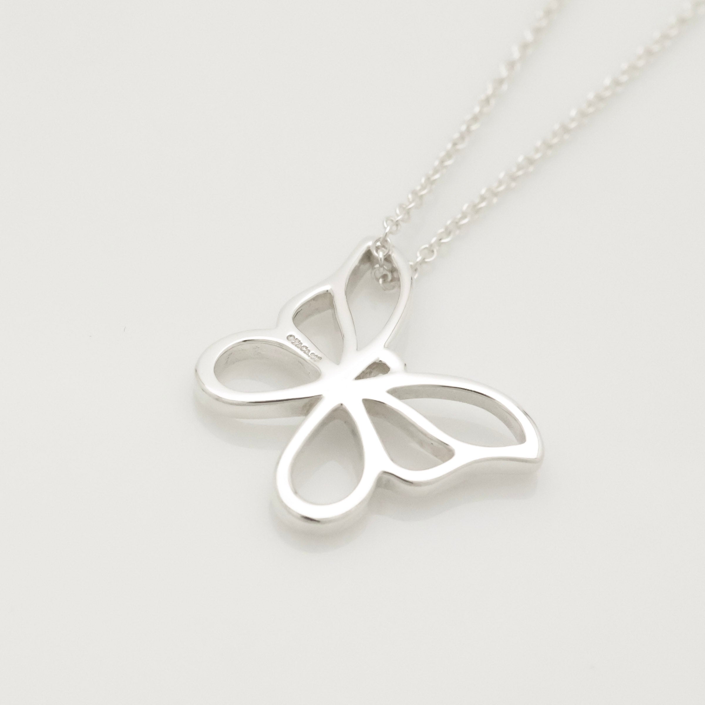 Tiffany & Co. Large Butterfly Necklace Pendant  Sterling Silver 925