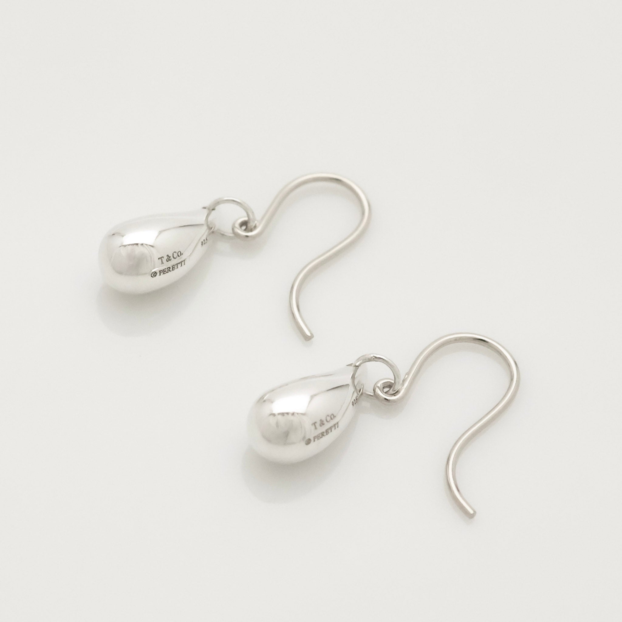Tiffany & Co. Peretti Teardrop Dangle Earrings Sterling Silver 925