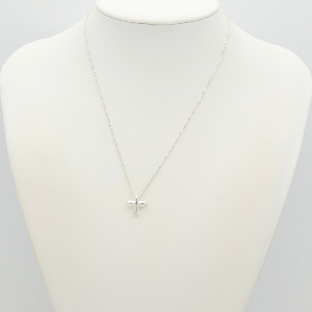  Tiffany & Co Peretti Dove Bird Cross Necklace Sterling Silver 925 