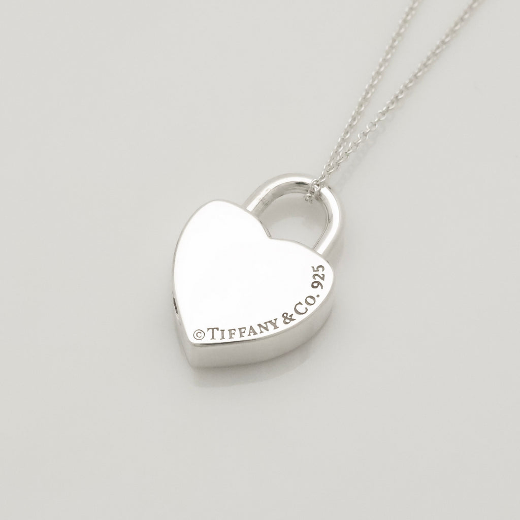 Tiffany & Co. Return to Heart Lock Padlock Necklace Sterling Silver 925