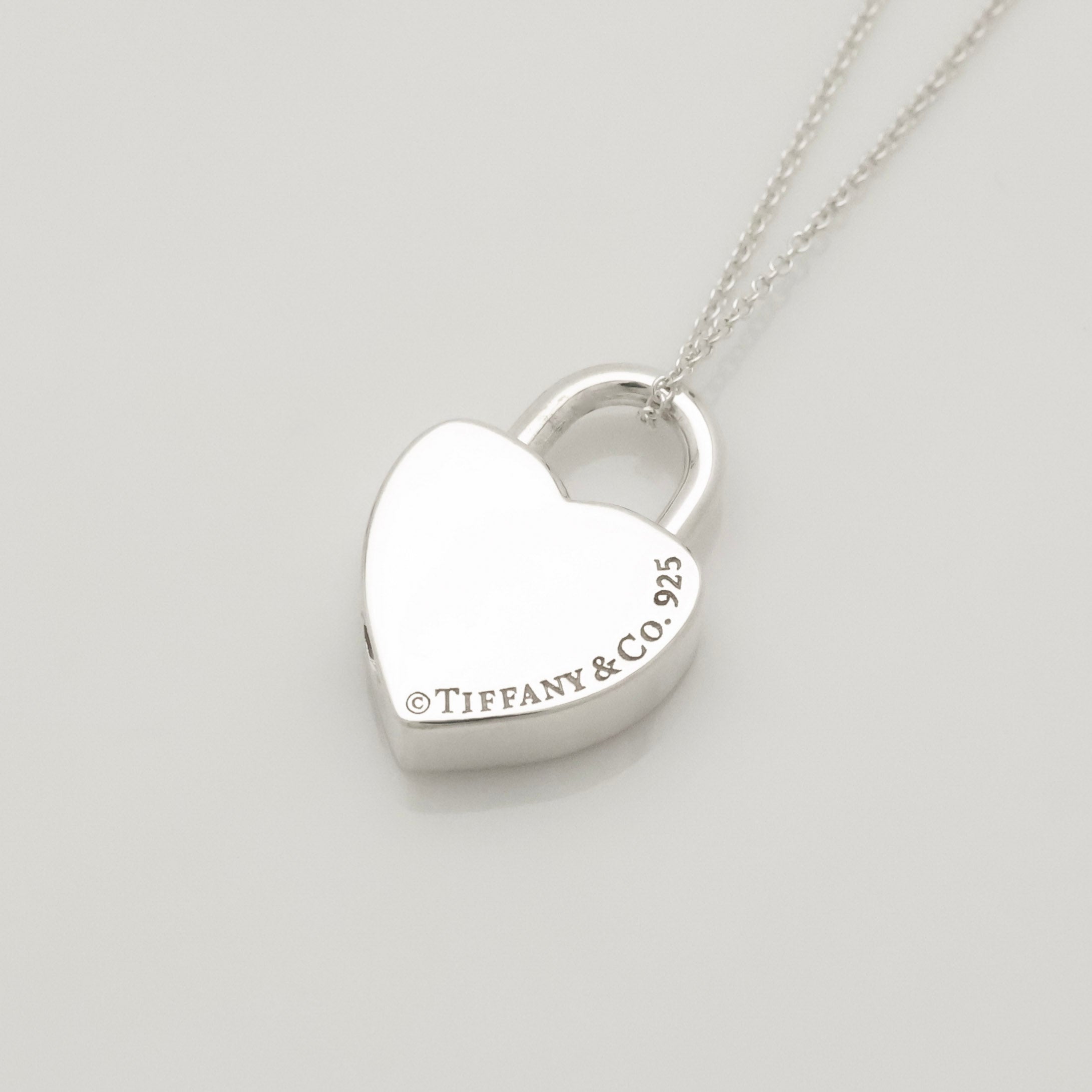 Tiffany & Co. Return to Heart Lock Padlock Necklace Sterling Silver 925