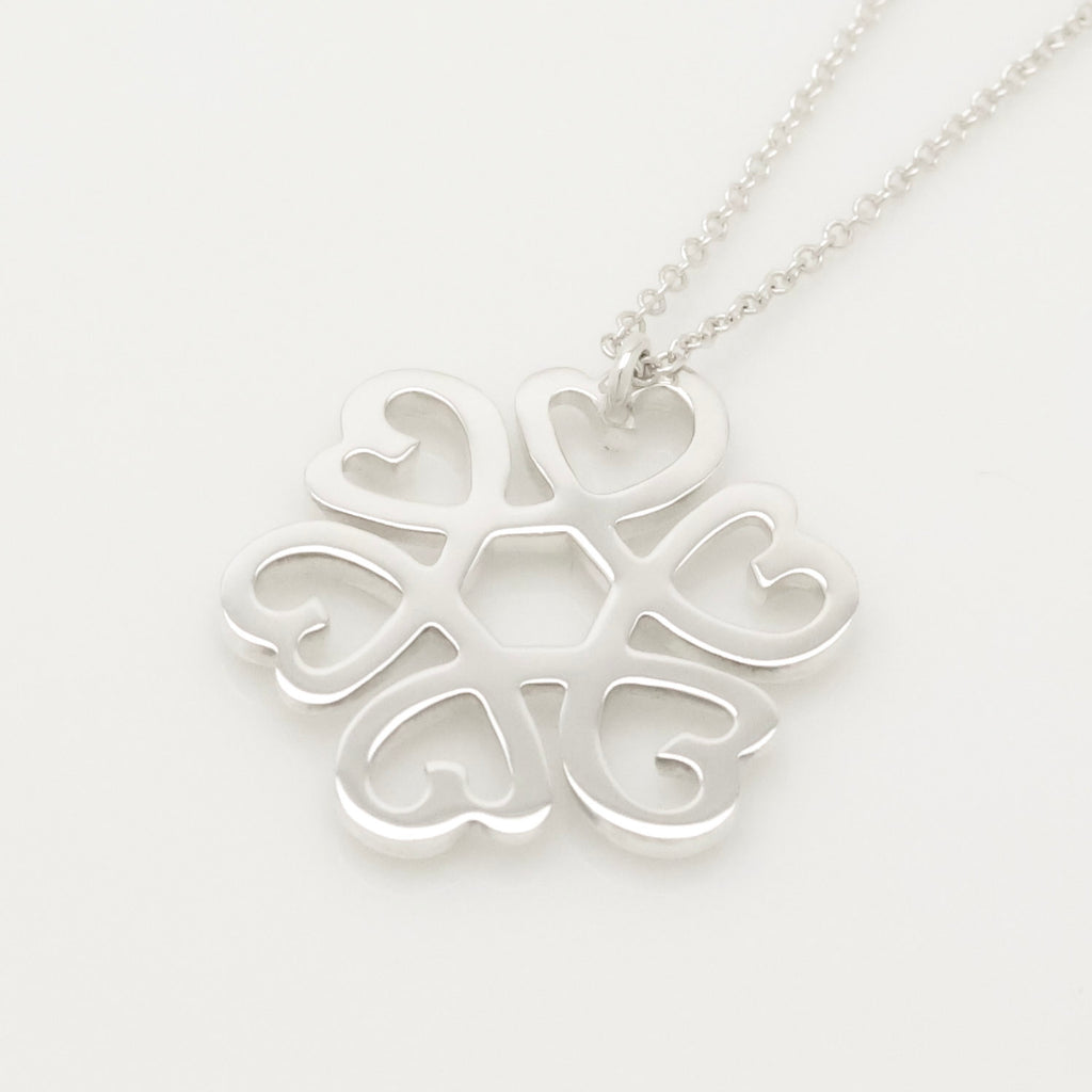 TIFFANY&Co. Clover Loving Heart Necklace Sterling Silver 925