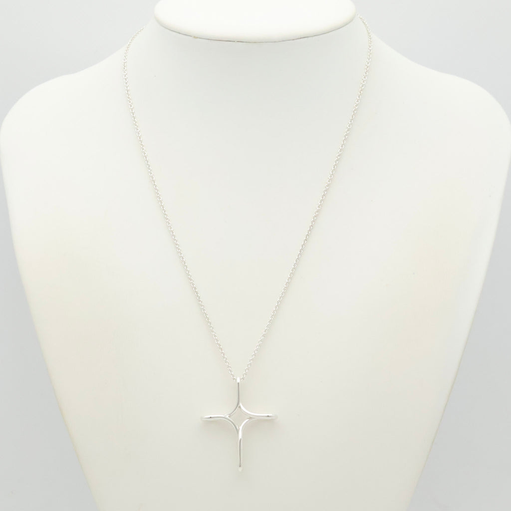 TIFFANY & Co. Open Cross Infinity Elsa Peretti Necklace  Sterling Silver 925