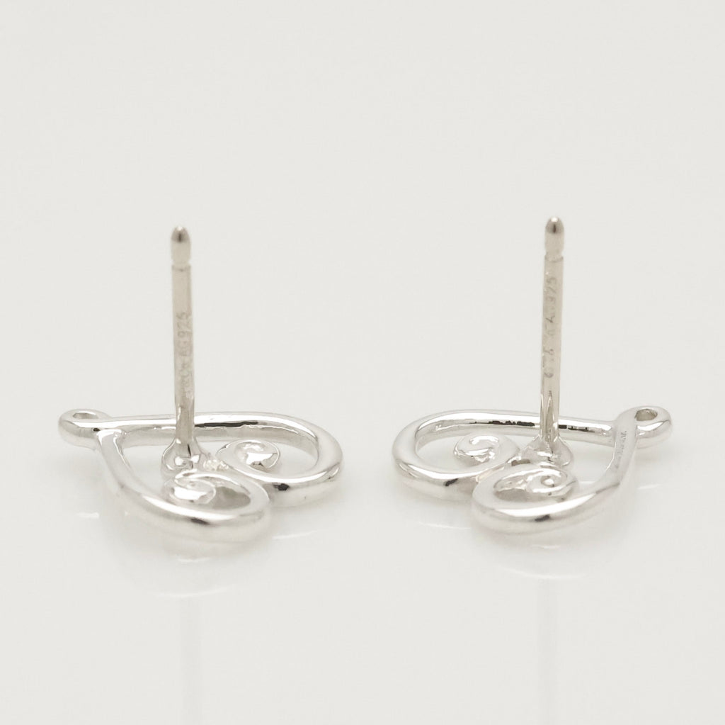Tiffany & Co. Venezia Goldoni Heart Stud Earrings Sterling Silver 925