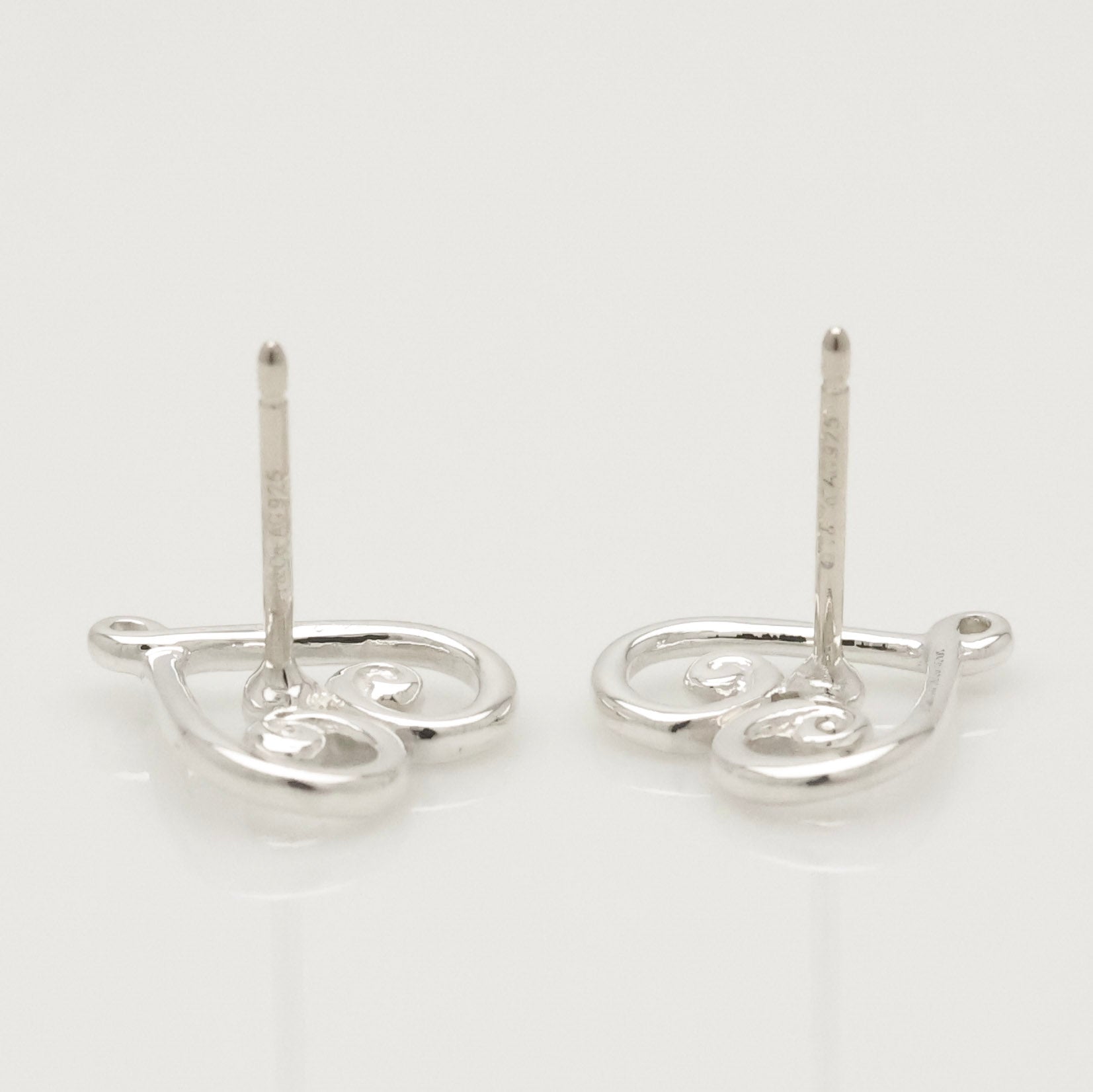 Tiffany & Co. Venezia Goldoni Heart Stud Earrings Sterling Silver 925