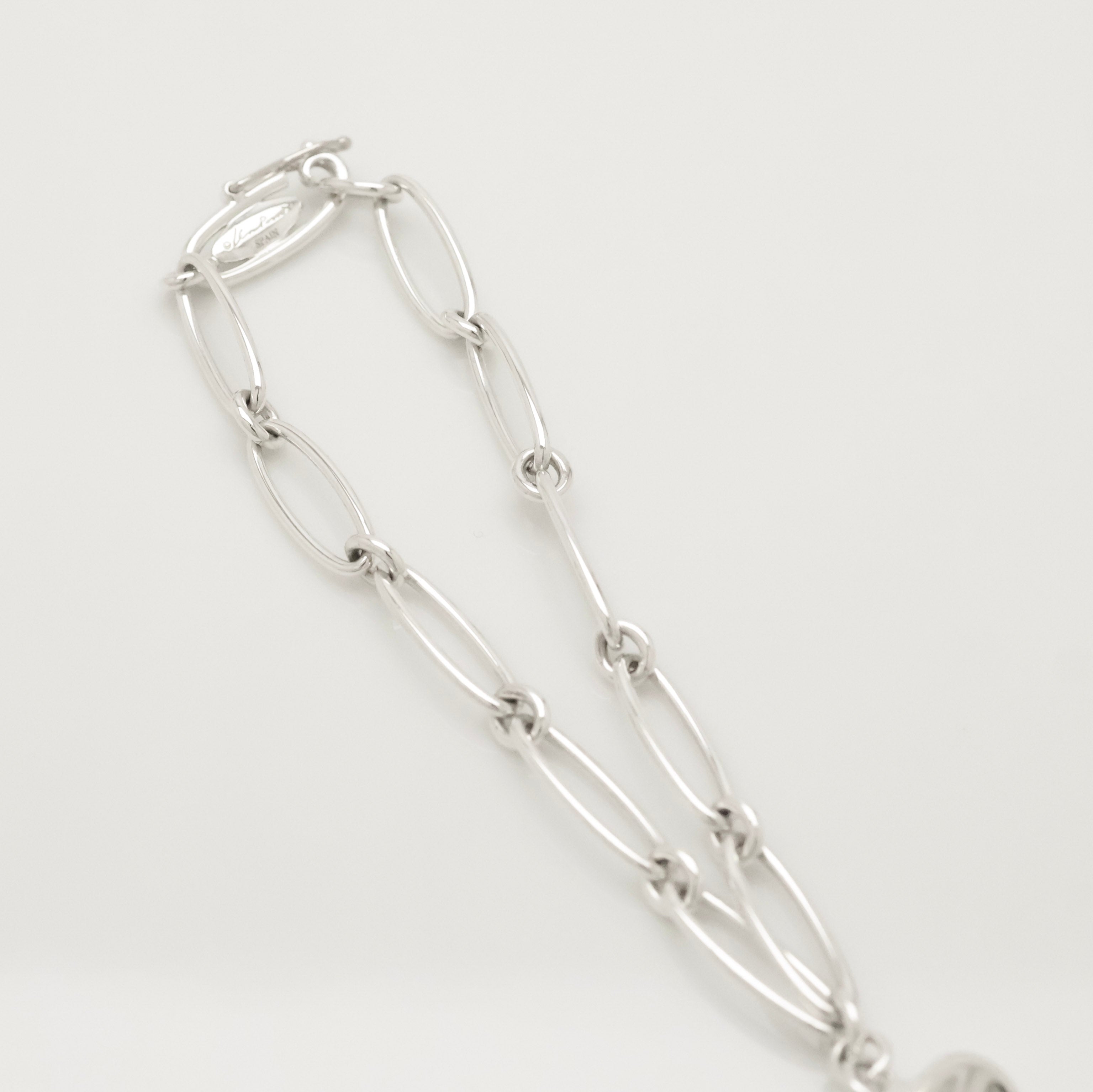 Tiffany & Co. Peretti Curved Full Heart Bracelet Sterling Silver 925