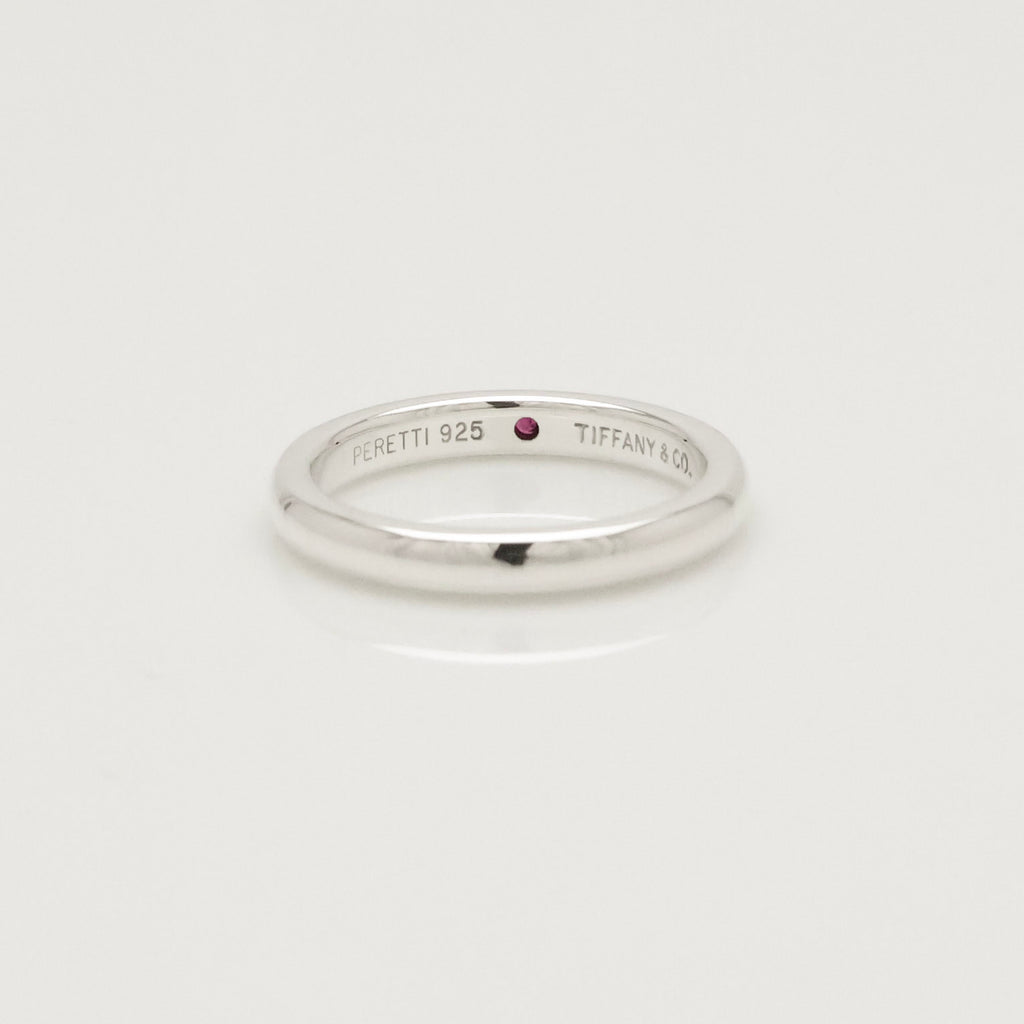 Tiffany & Co. Ruby Stacking Band Ring Sterling Silver 925